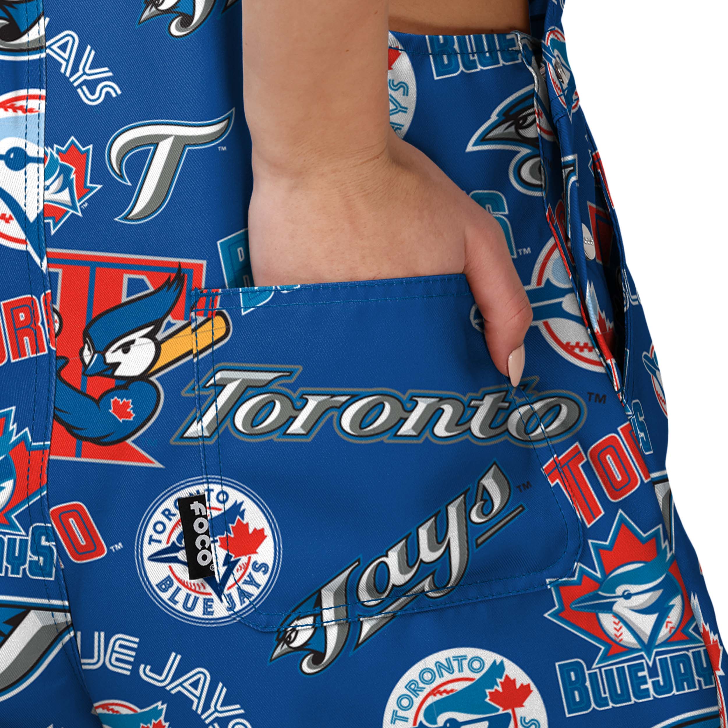Toronto Blue Jays MLB Womens Historic Print Bib Shortalls - Image 6