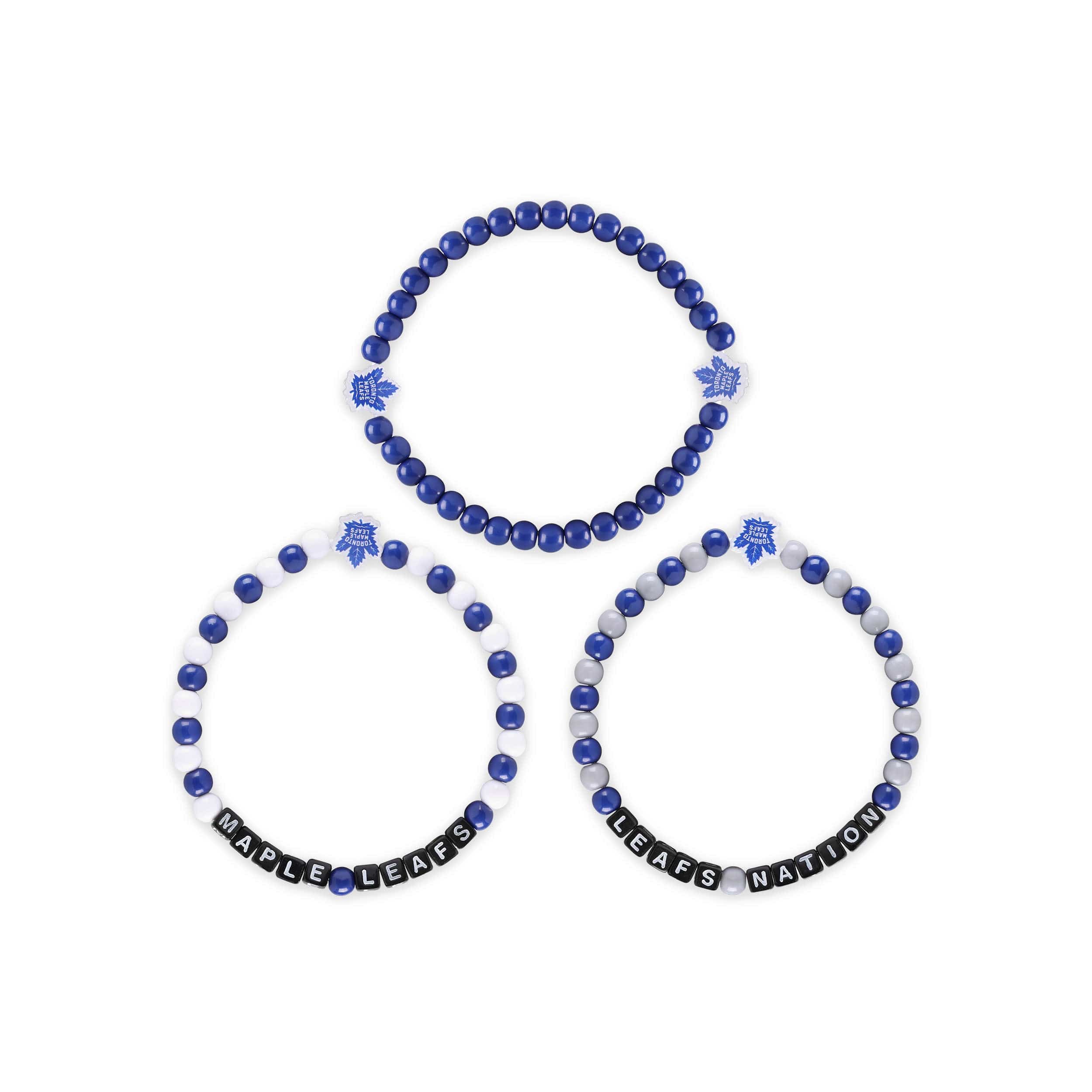 Toronto Maple Leafs NHL 3 Pack Beaded Friendship Bracelet - Image 3