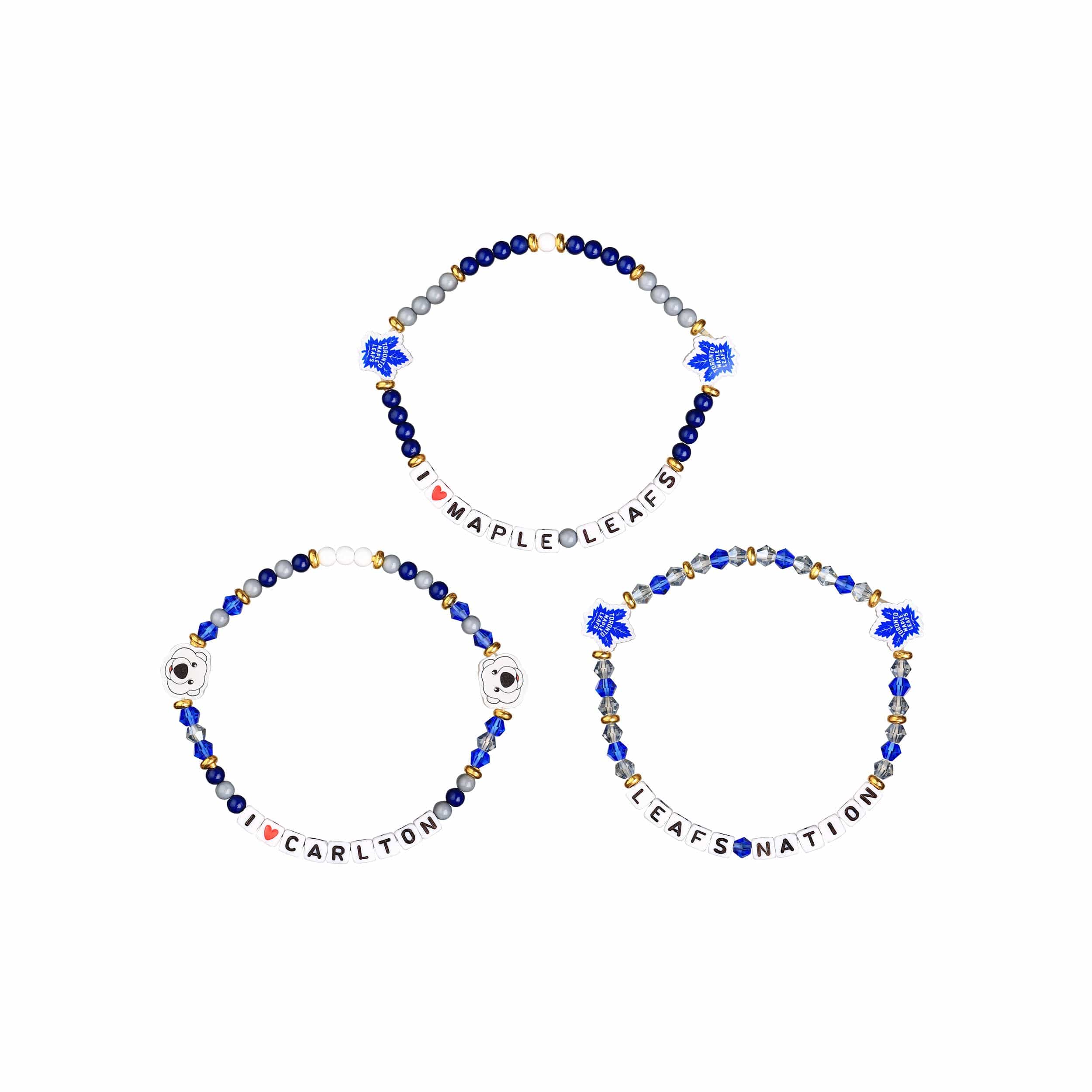 Toronto Maple Leafs NHL 3 Pack Friendship Bracelet - Image 3