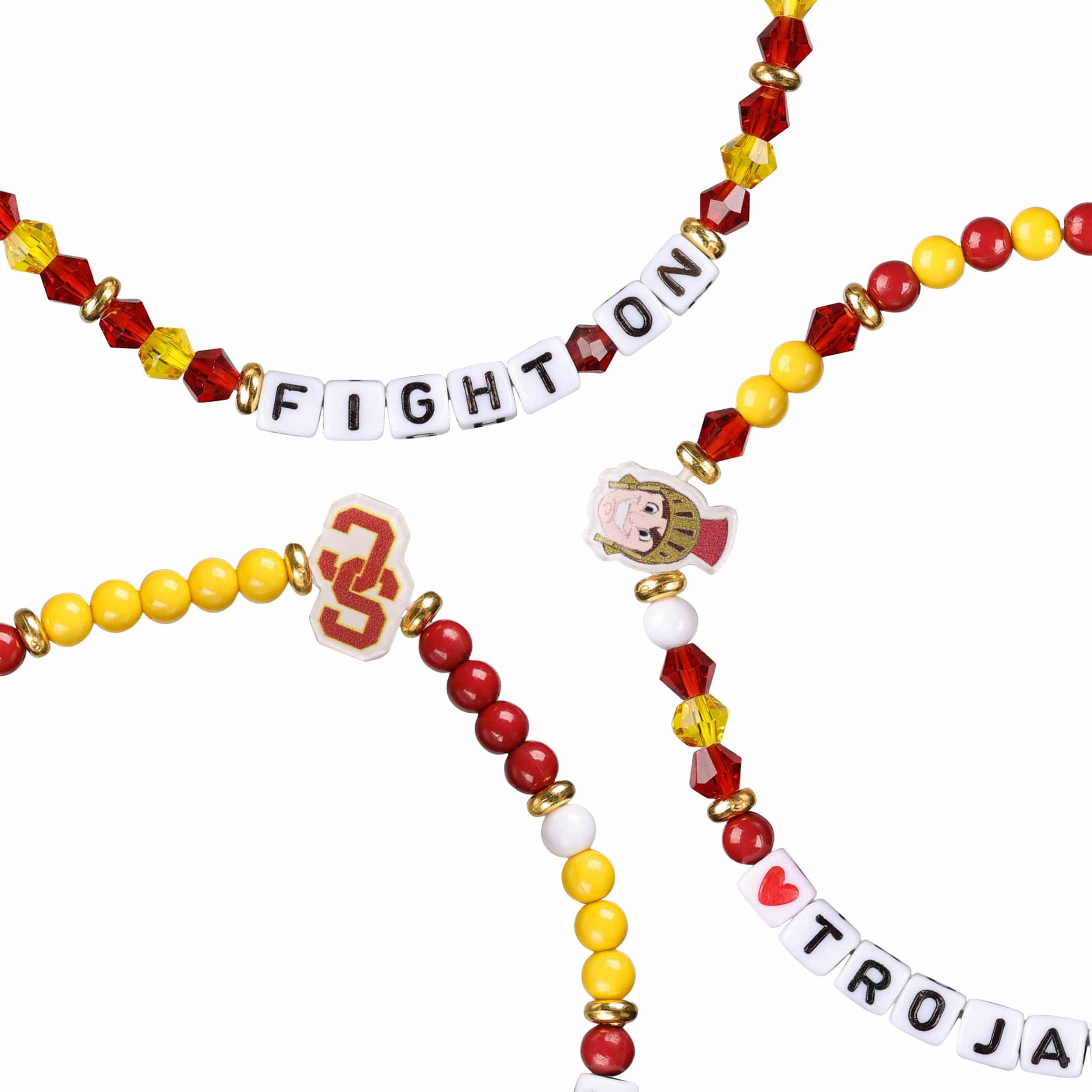 USC Trojans NCAA 3 Pack Friendship Bracelet - Image 2