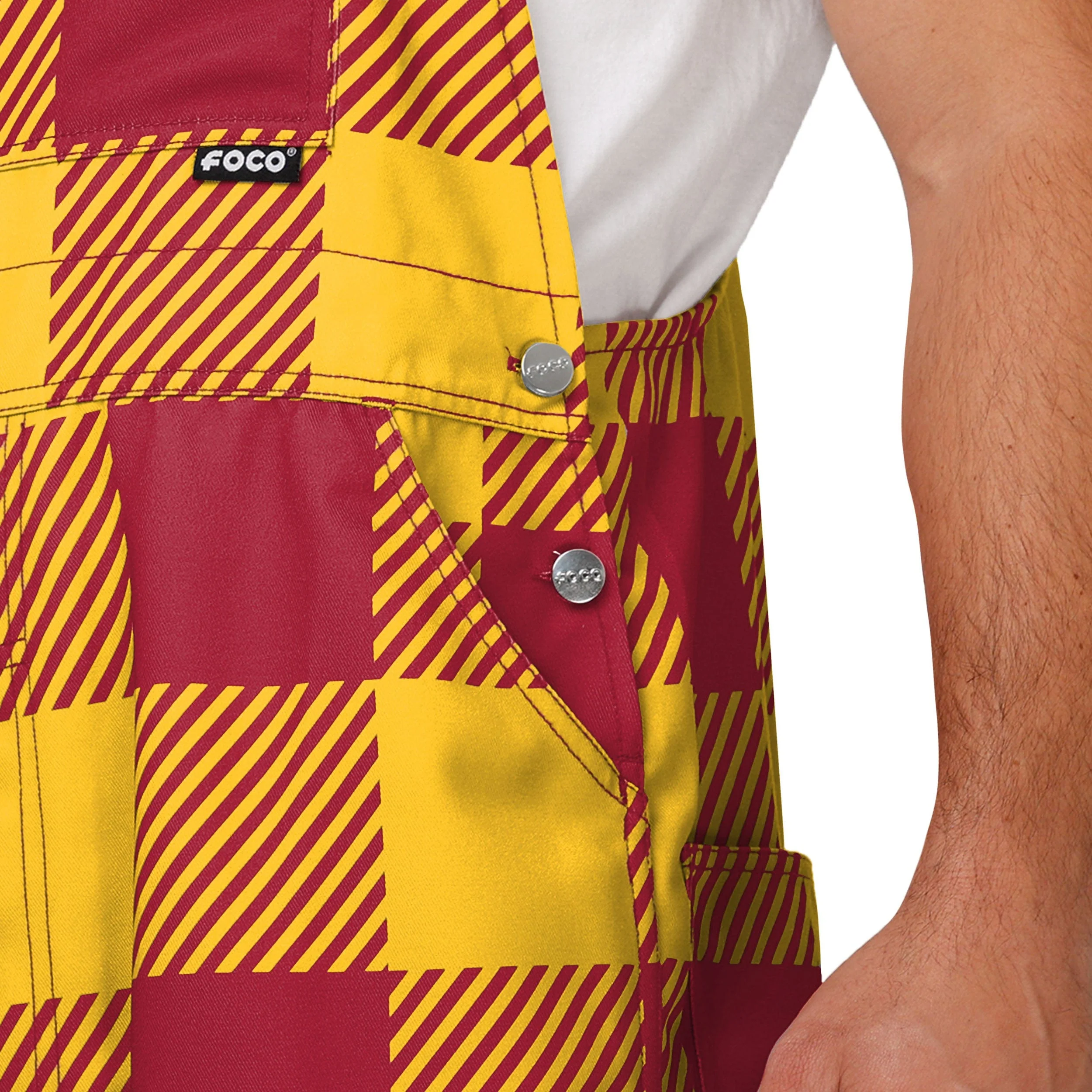 USC Trojans NCAA Mens Plaid Bib Overalls - Image 5