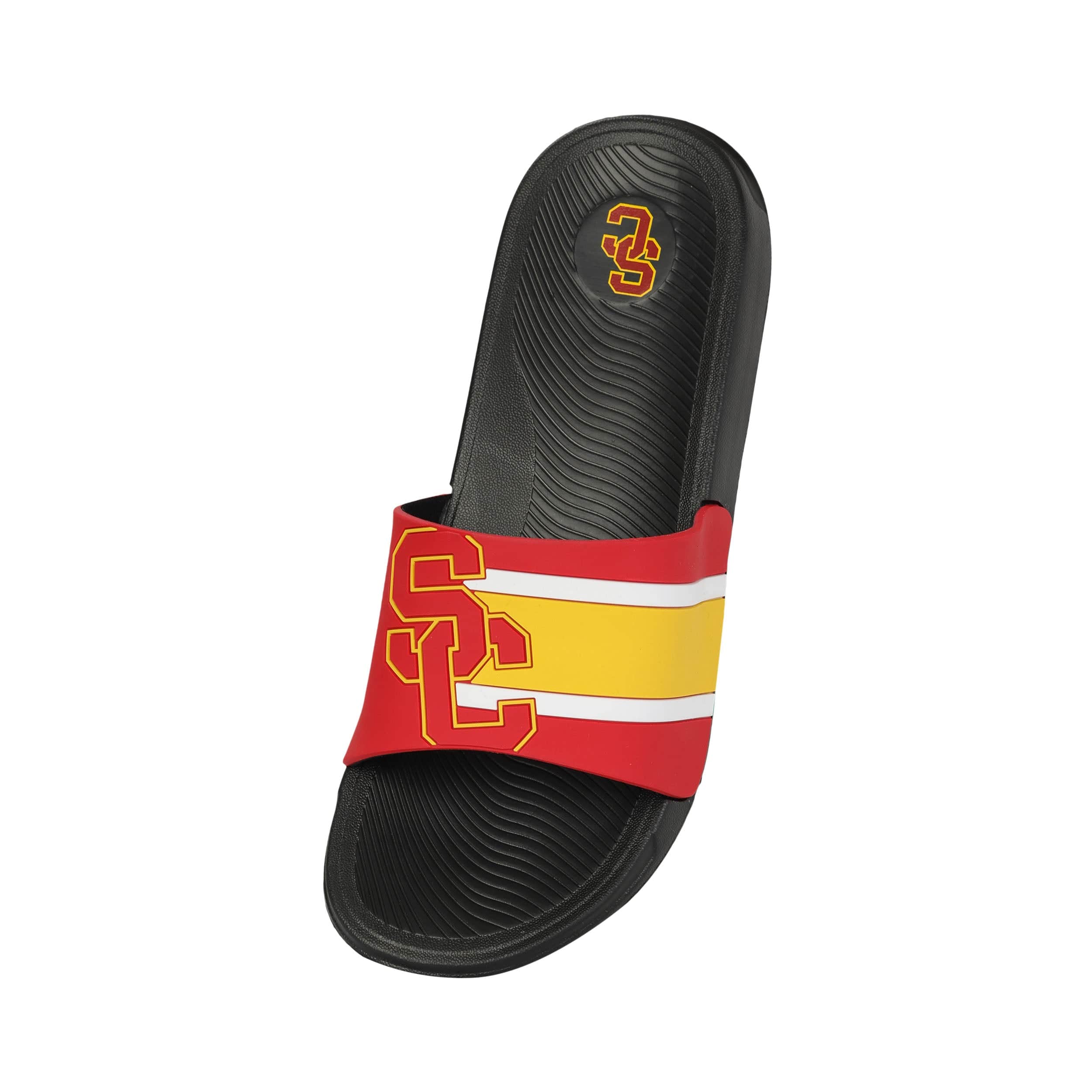 USC Trojans NCAA Mens Striped Big Logo Raised Slide - Image 3