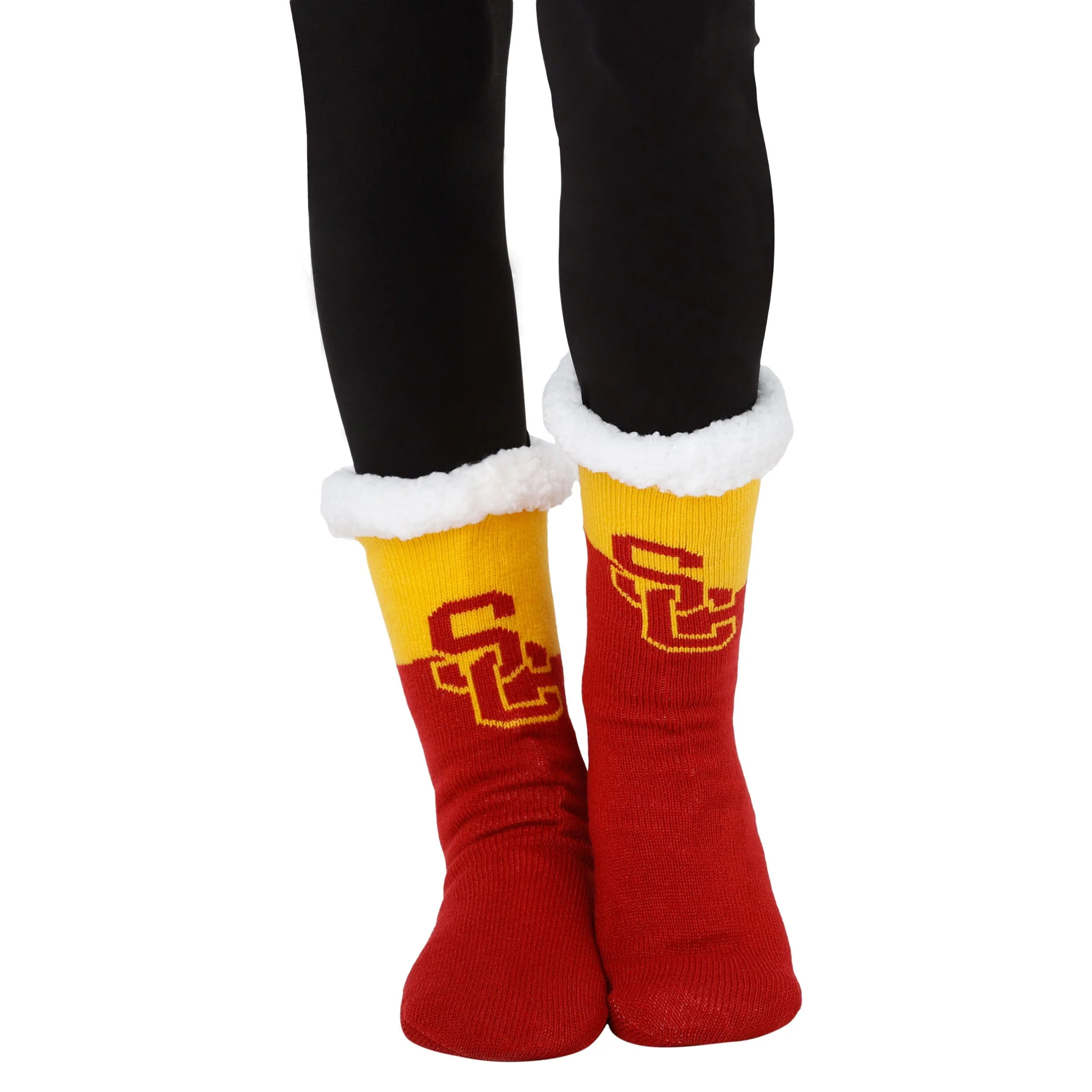 USC Trojans NCAA Womens Fan Footy 3 Pack Slipper Socks - Image 2