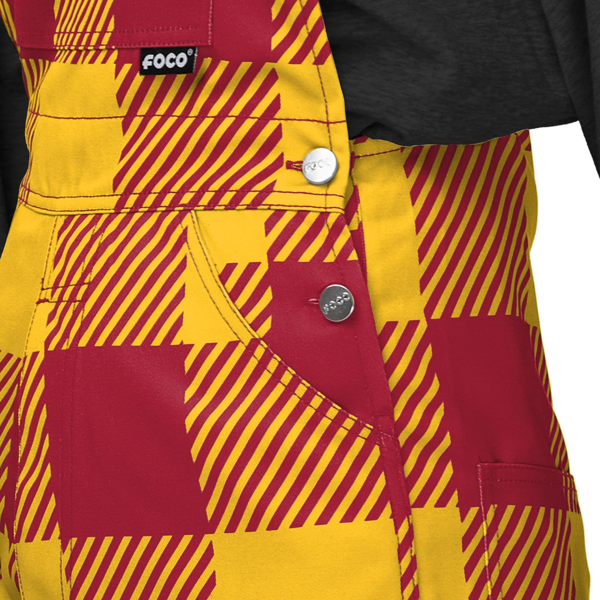 USC Trojans NCAA Womens Plaid Bib Overalls - Image 5