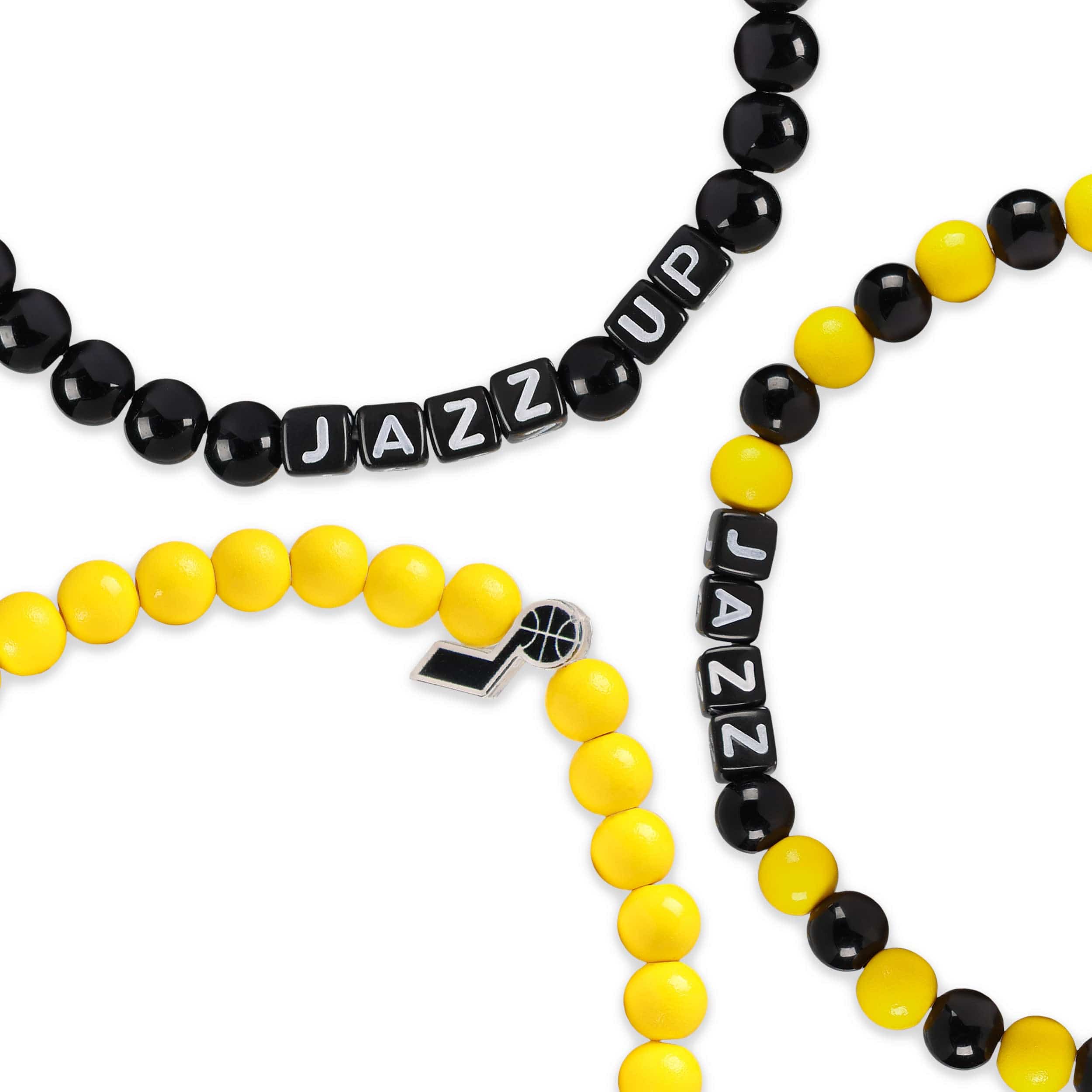 Utah Jazz NBA 3 Pack Beaded Friendship Bracelet - Image 2
