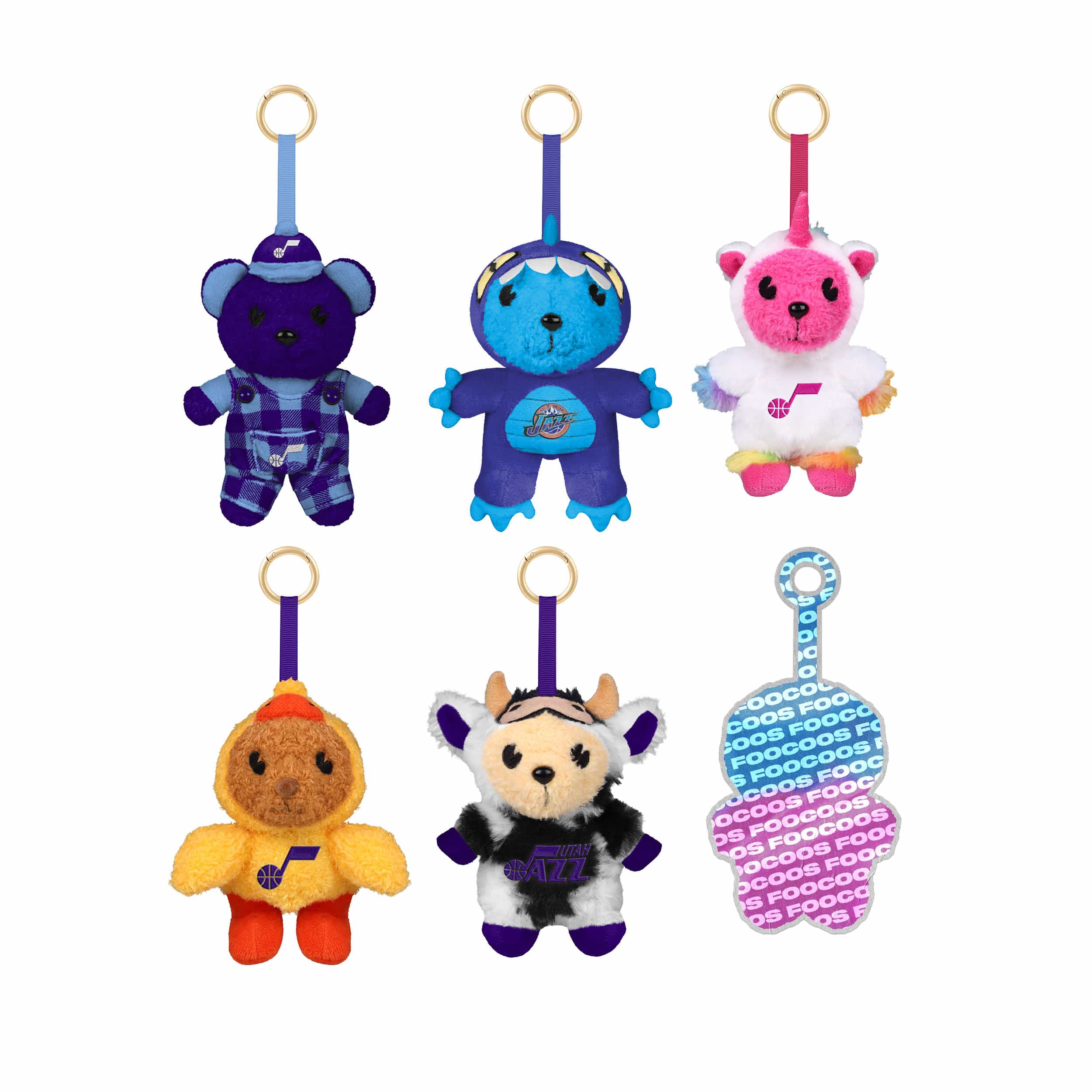Utah Jazz NBA FOOCOOS Plush Bag Charm Keychain Blind Box Series 1 (PREORDER - SHIPS MID JULY)
