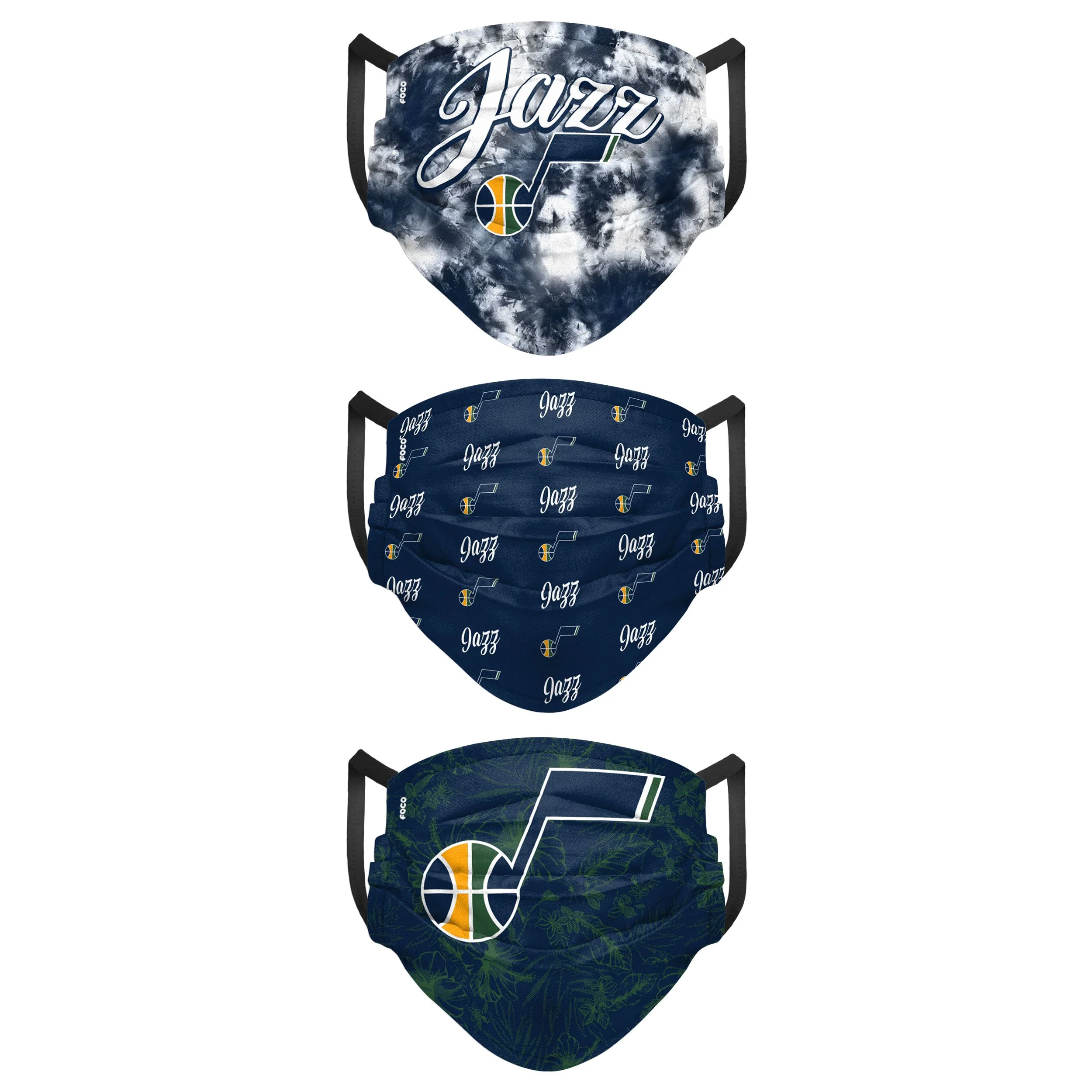 Utah Jazz NBA Womens Matchday 3 Pack Face Cover - Image 2