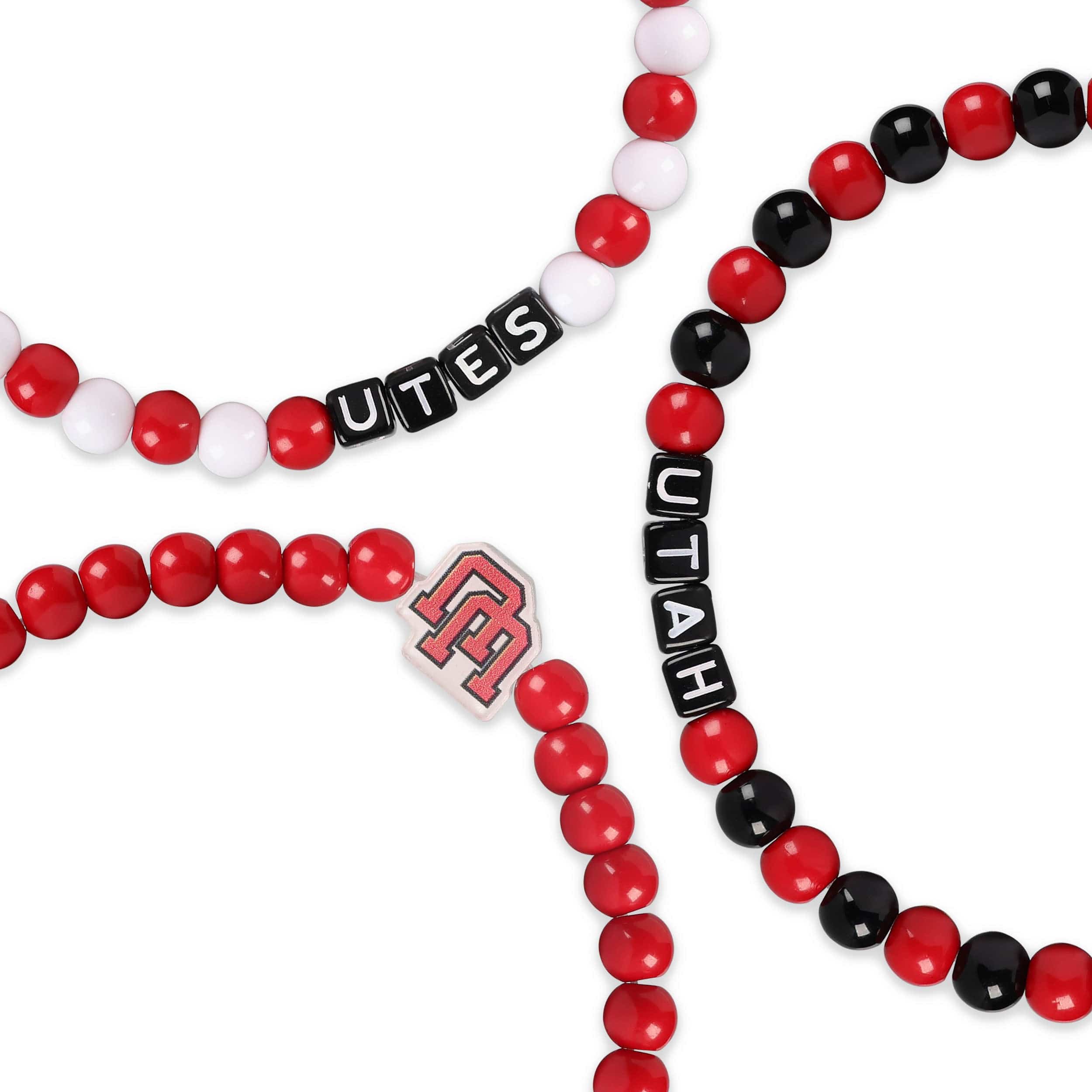Utah Utes NCAA 3 Pack Beaded Friendship Bracelet - Image 2