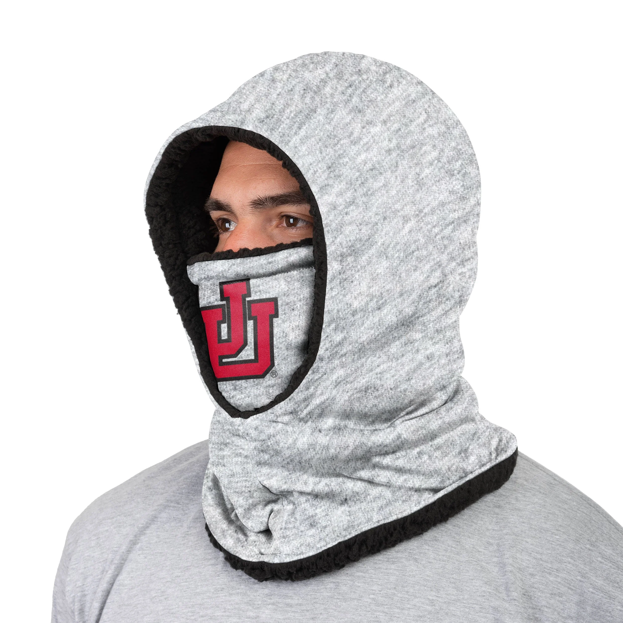 Utah Utes NCAA Heather Grey Big Logo Hooded Gaiter - Image 2