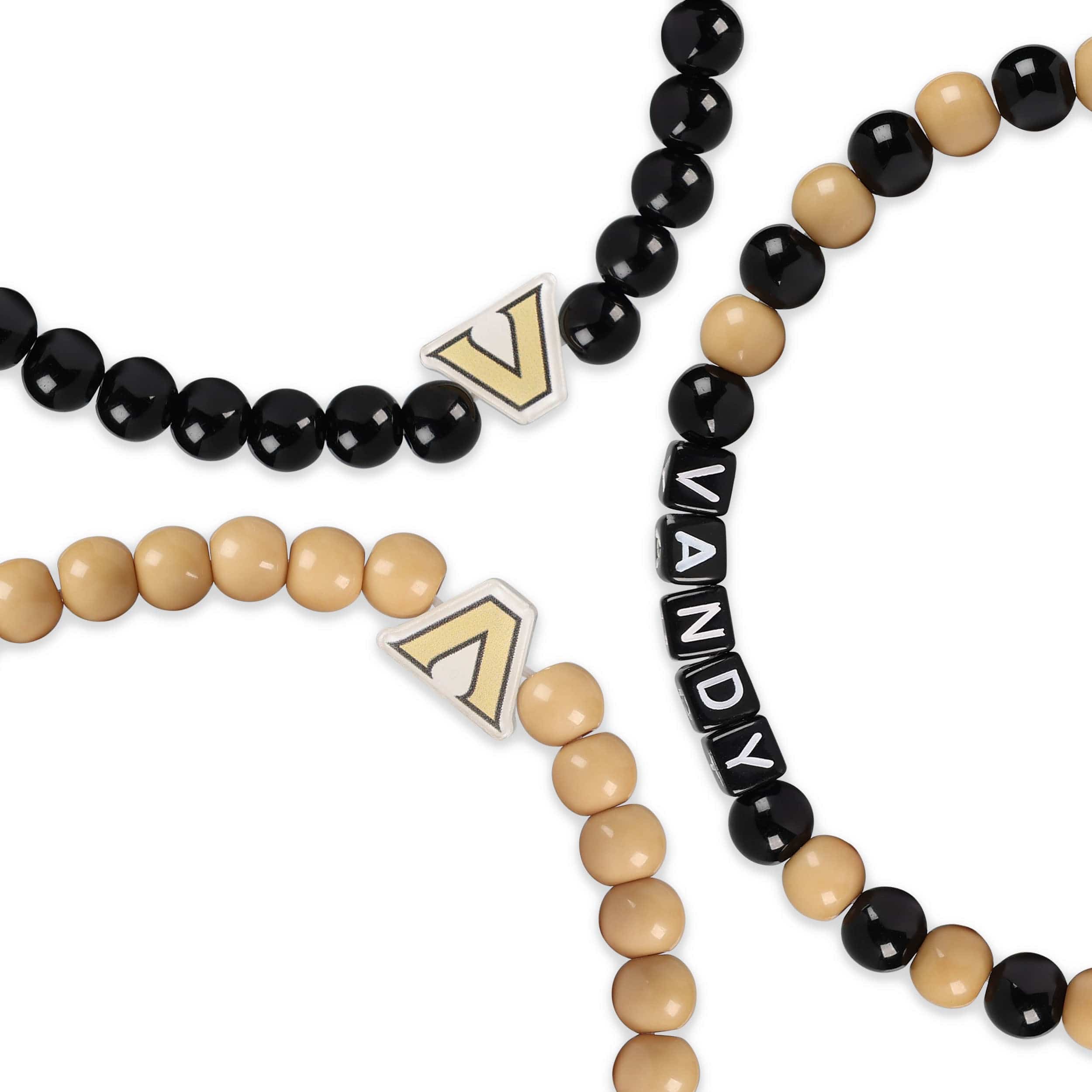 Vanderbilt Commodores NCAA 3 Pack Beaded Friendship Bracelet - Image 2