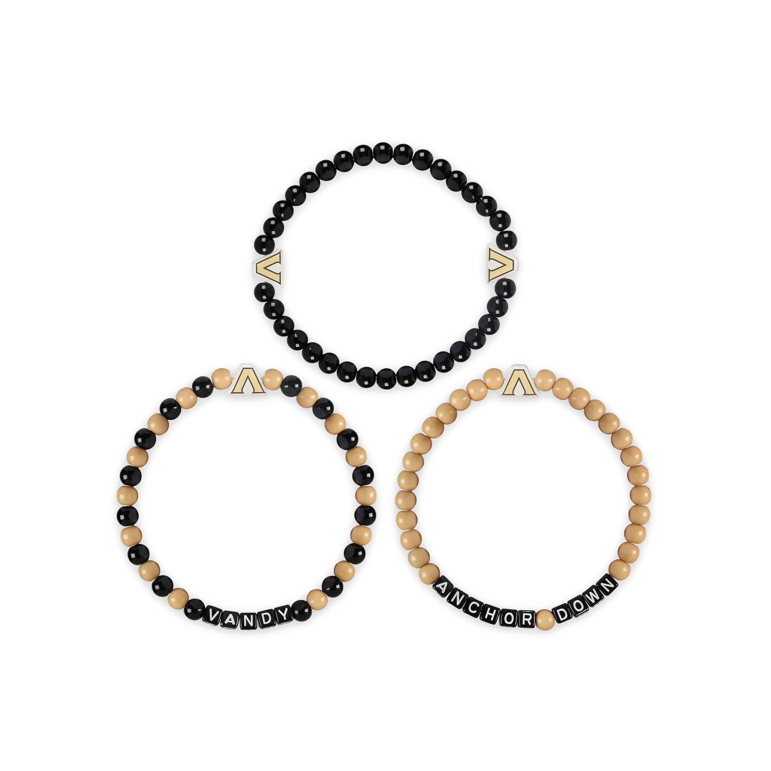Vanderbilt Commodores NCAA 3 Pack Beaded Friendship Bracelet - Image 3