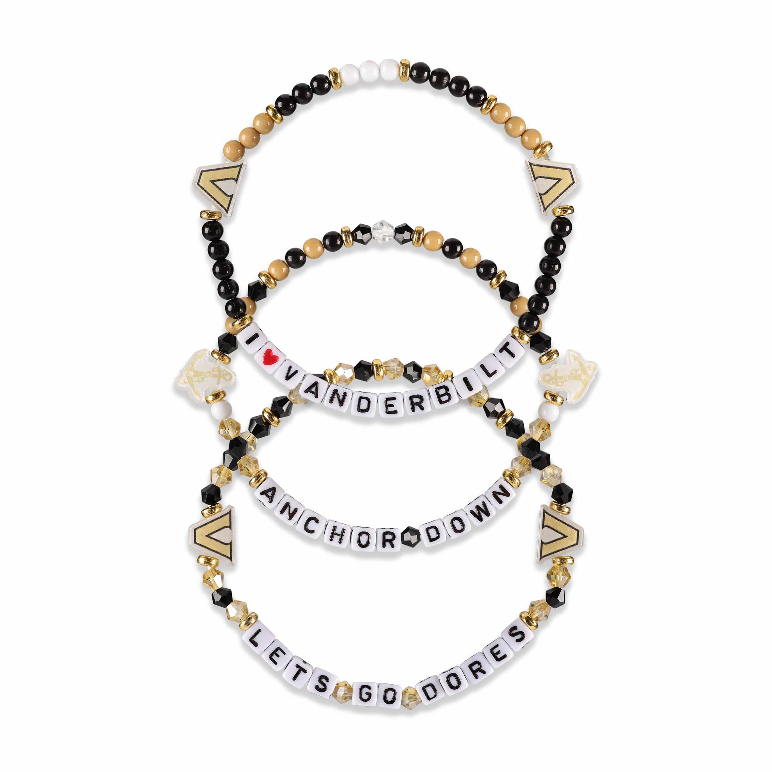 Vanderbilt Commodores NCAA 3 Pack Friendship Bracelet