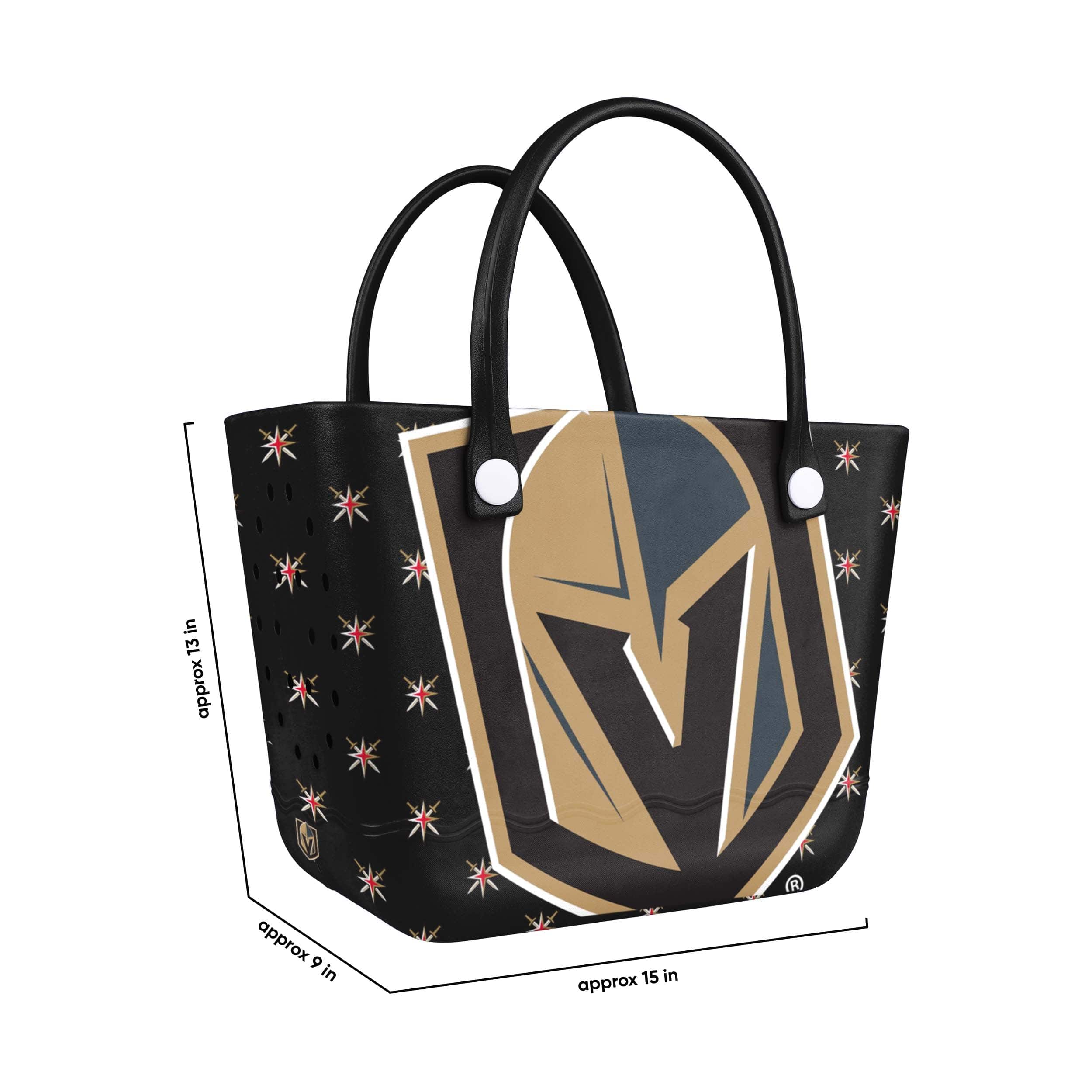 Vegas Golden Knights Big Logo Mini Print Tailgate Tote Bag - Image 3