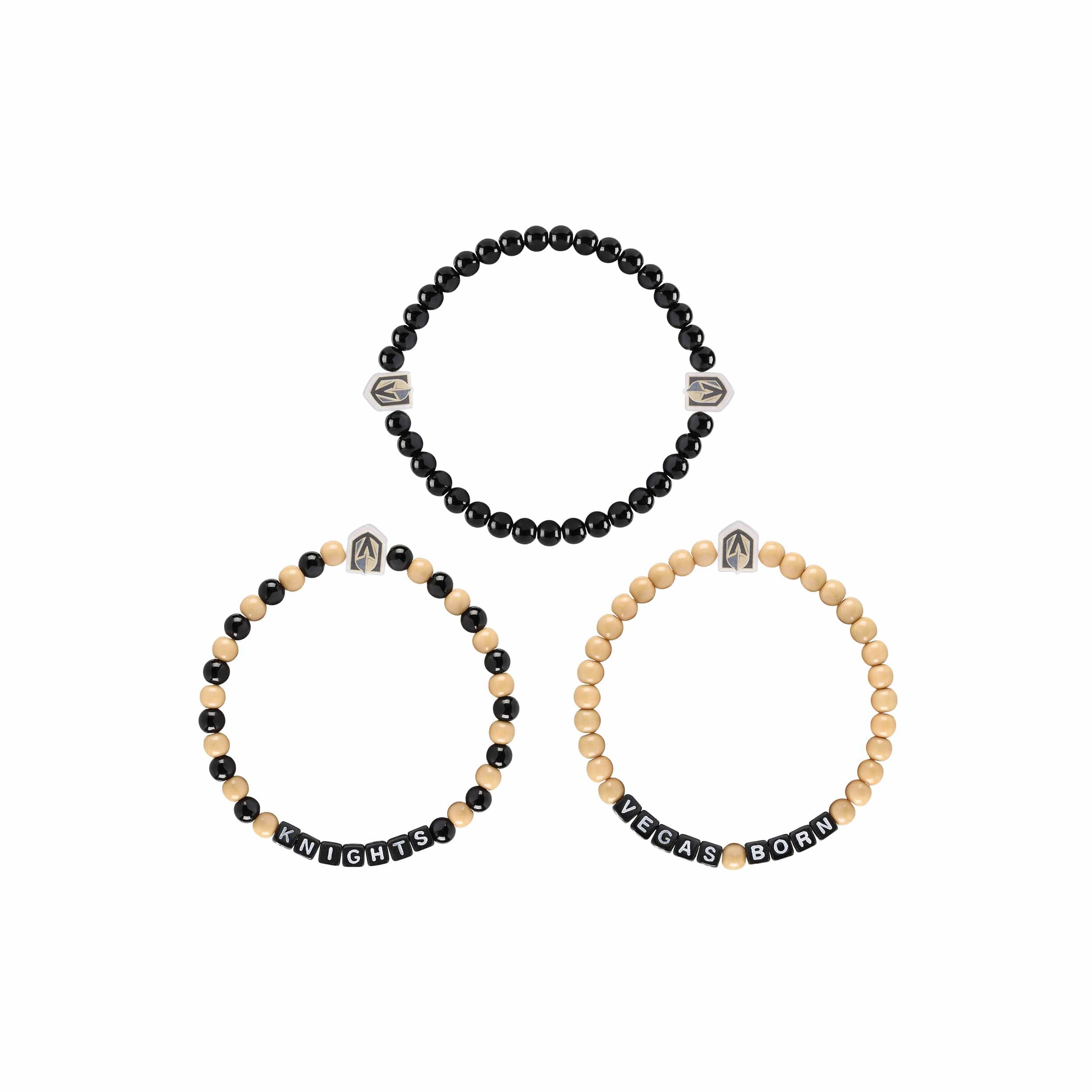 Vegas Golden Knights NHL 3 Pack Beaded Friendship Bracelet - Image 3