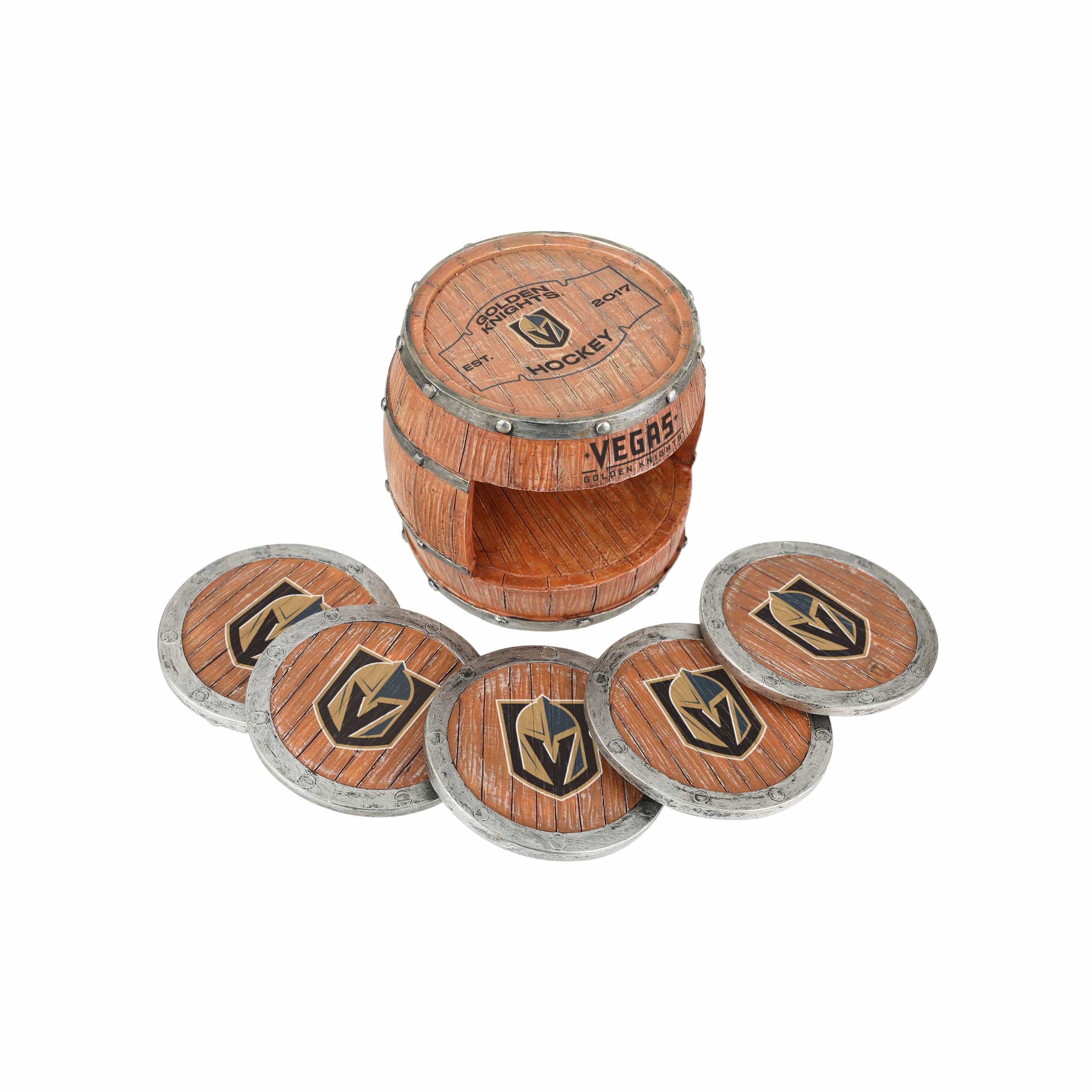 Vegas Golden Knights NHL 5 Pack Barrel Coaster Set - Image 3