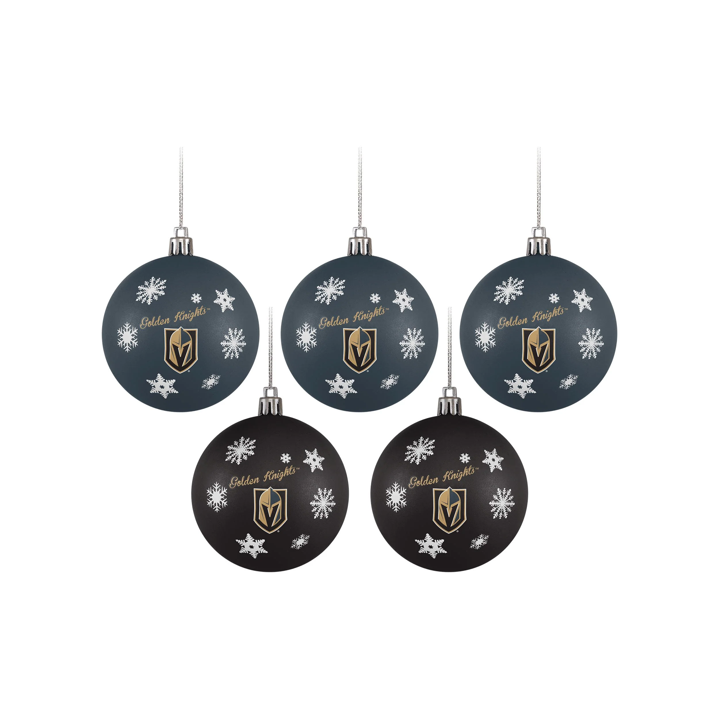Vegas Golden Knights NHL 5 Pack Shatterproof Ball Ornament Set