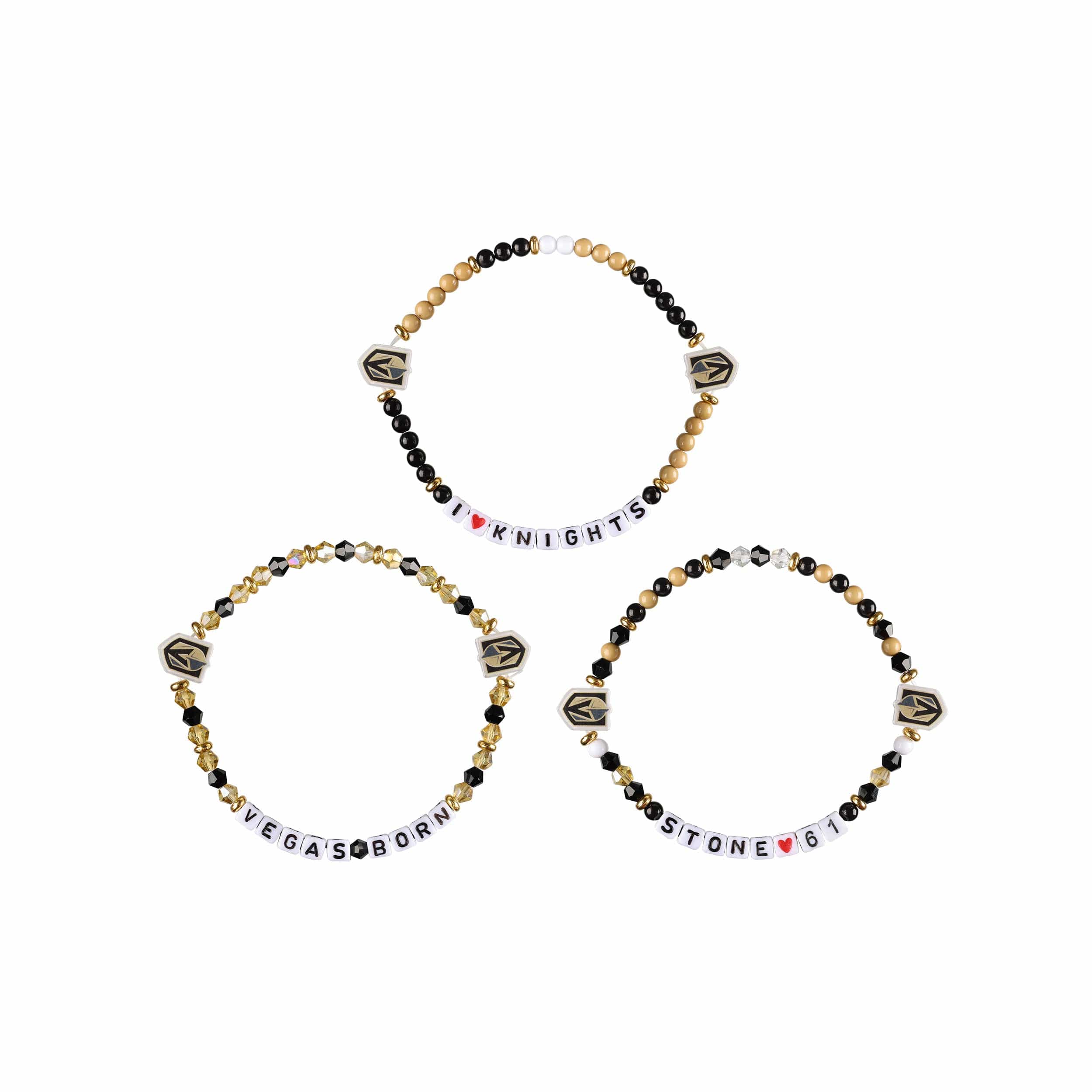 Vegas Golden Knights NHL Mark Stone 3 Pack Player Friendship Bracelet - Image 3