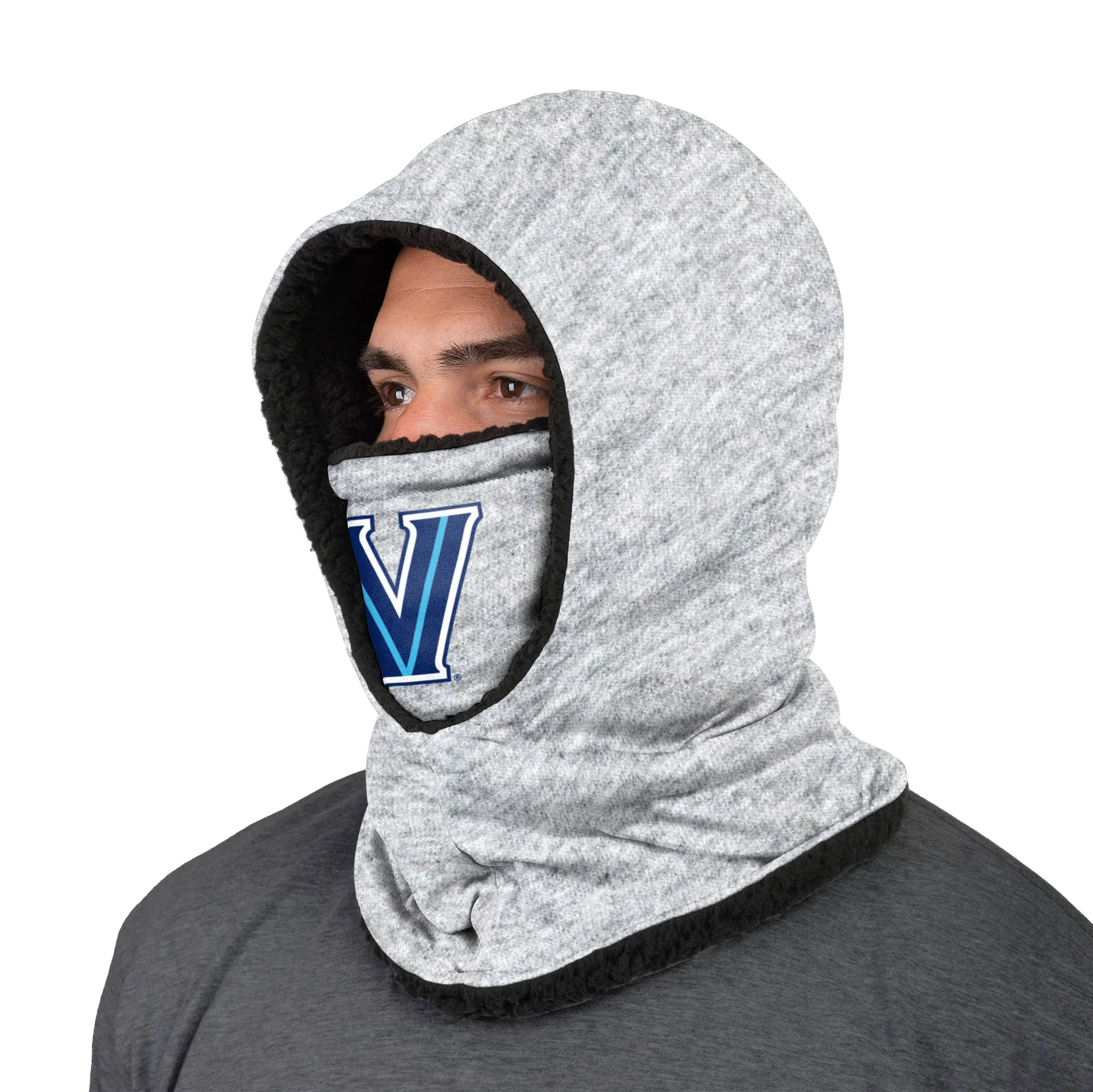 Villanova Wildcats NCAA Heather Grey Big Logo Hooded Gaiter - Image 2