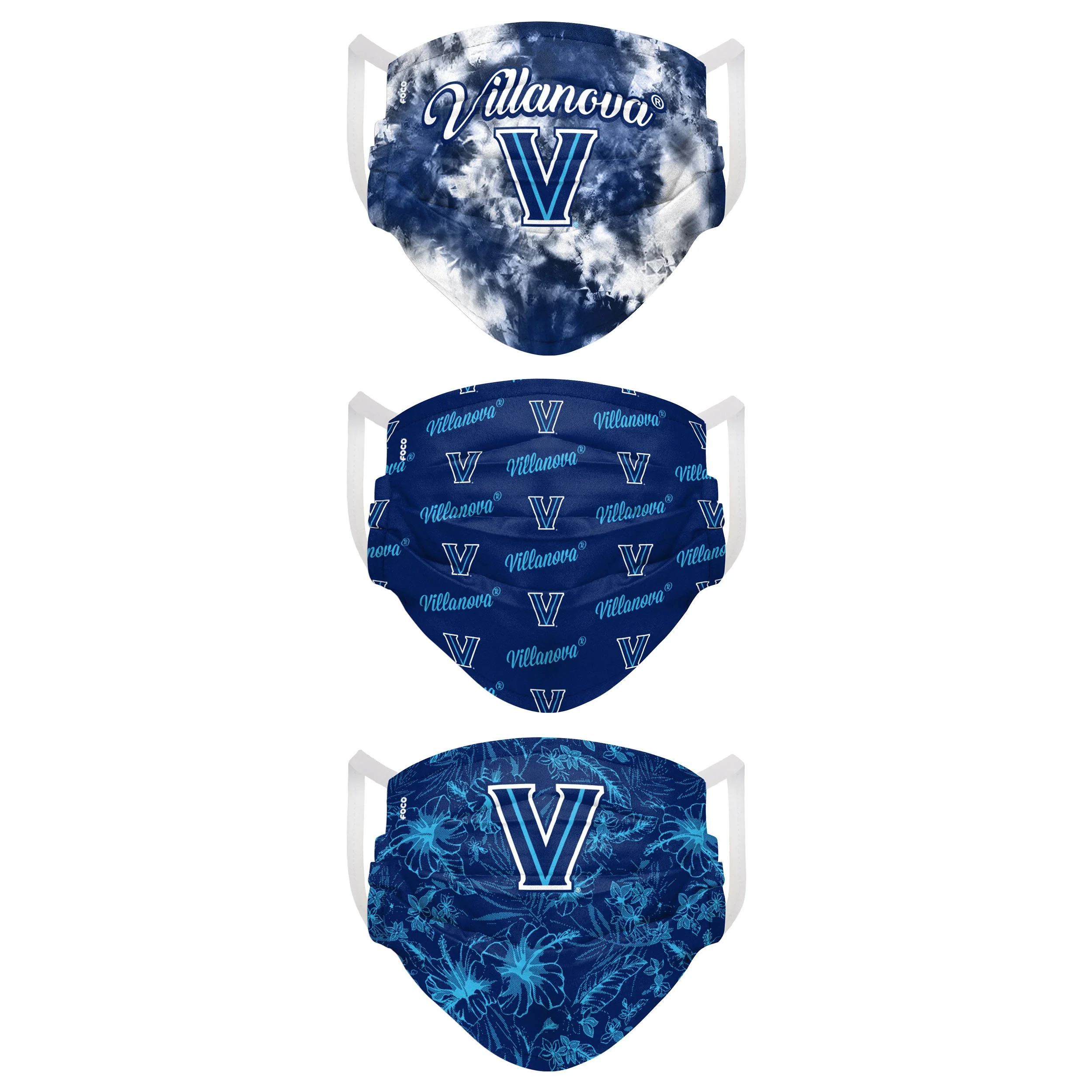 Villanova Wildcats NCAA Womens Matchday 3 Pack Face Cover - Image 2