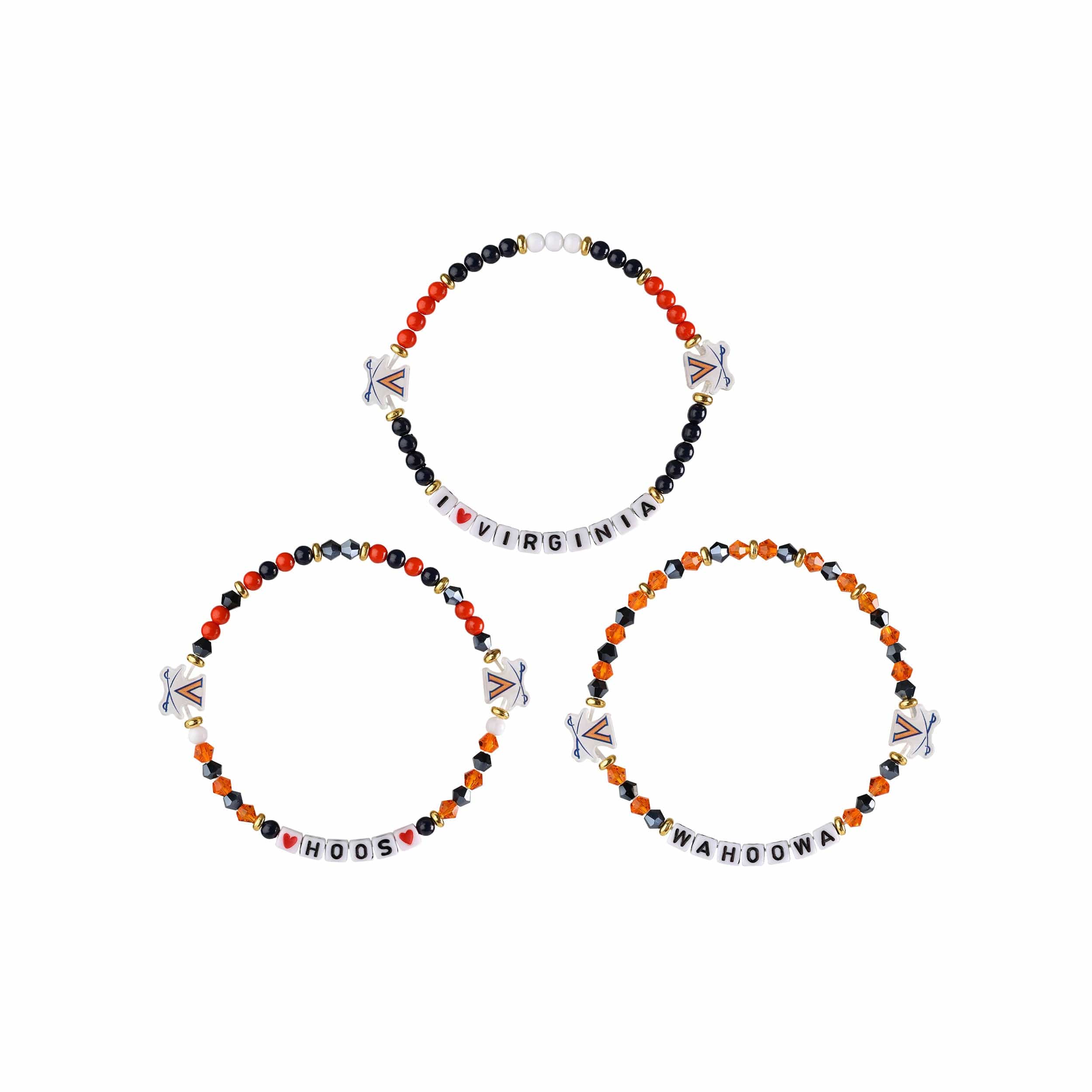 Virginia Cavaliers NCAA 3 Pack Friendship Bracelet - Image 3