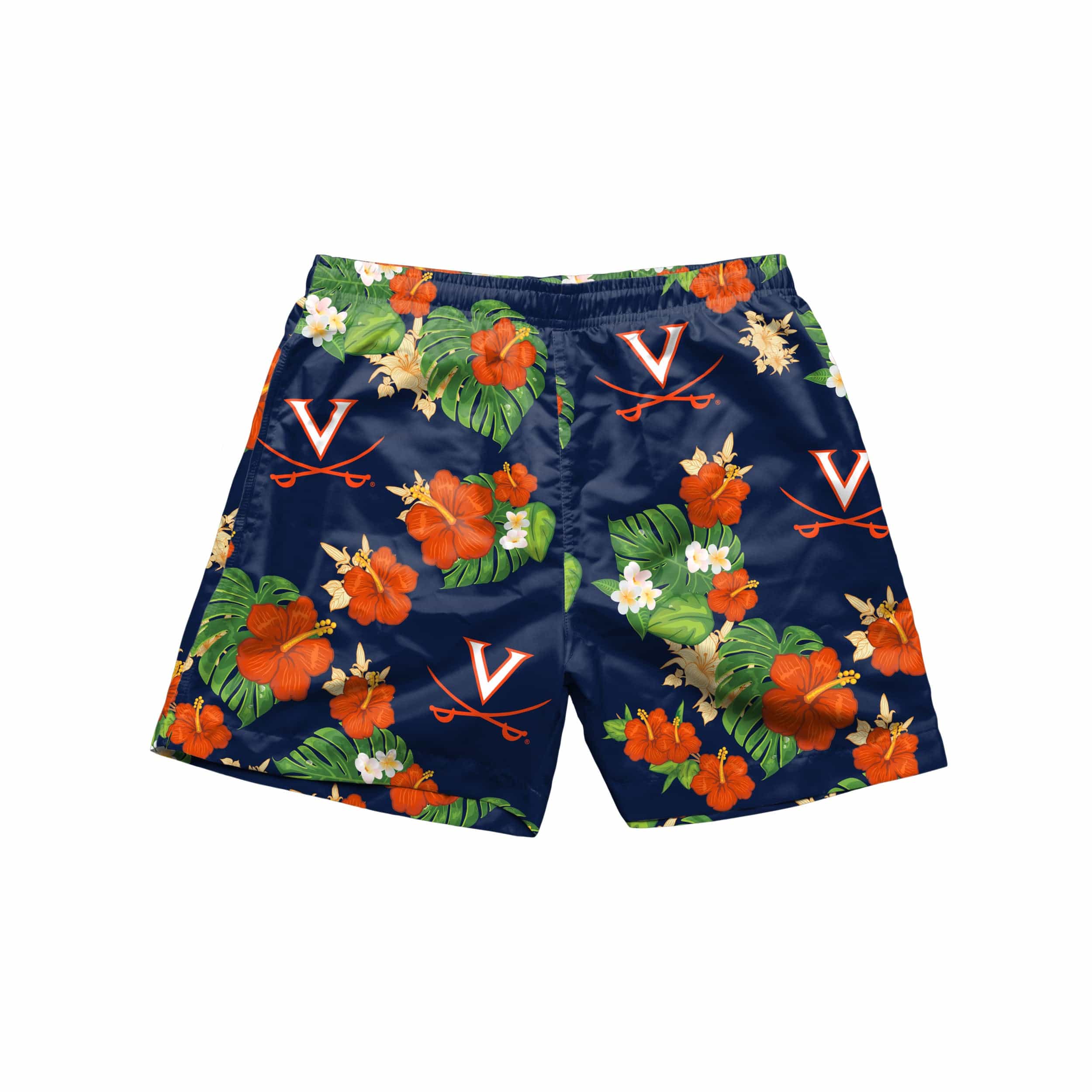 Virginia Cavaliers NCAA Mens Floral Slim Fit 5.5" Swimming Suit Trunks - Image 4
