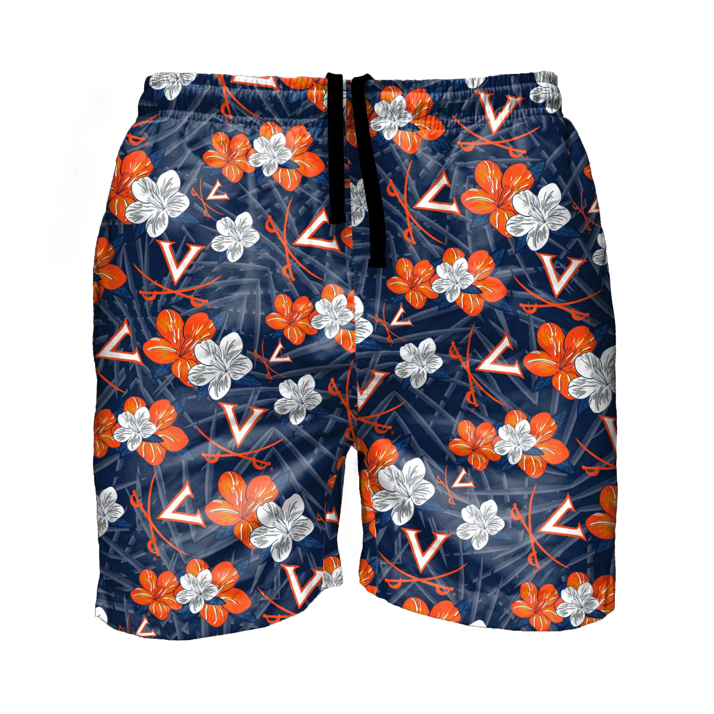 Virginia Cavaliers NCAA Mens Hibiscus Slim Fit 5.5" Swimming Trunks