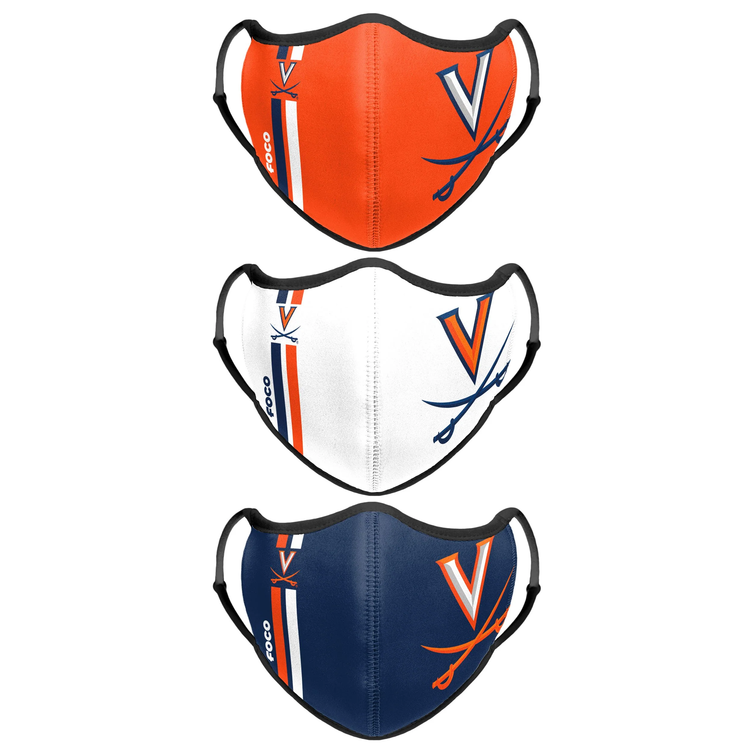 Virginia Cavaliers NCAA Sport 3 Pack Face Cover