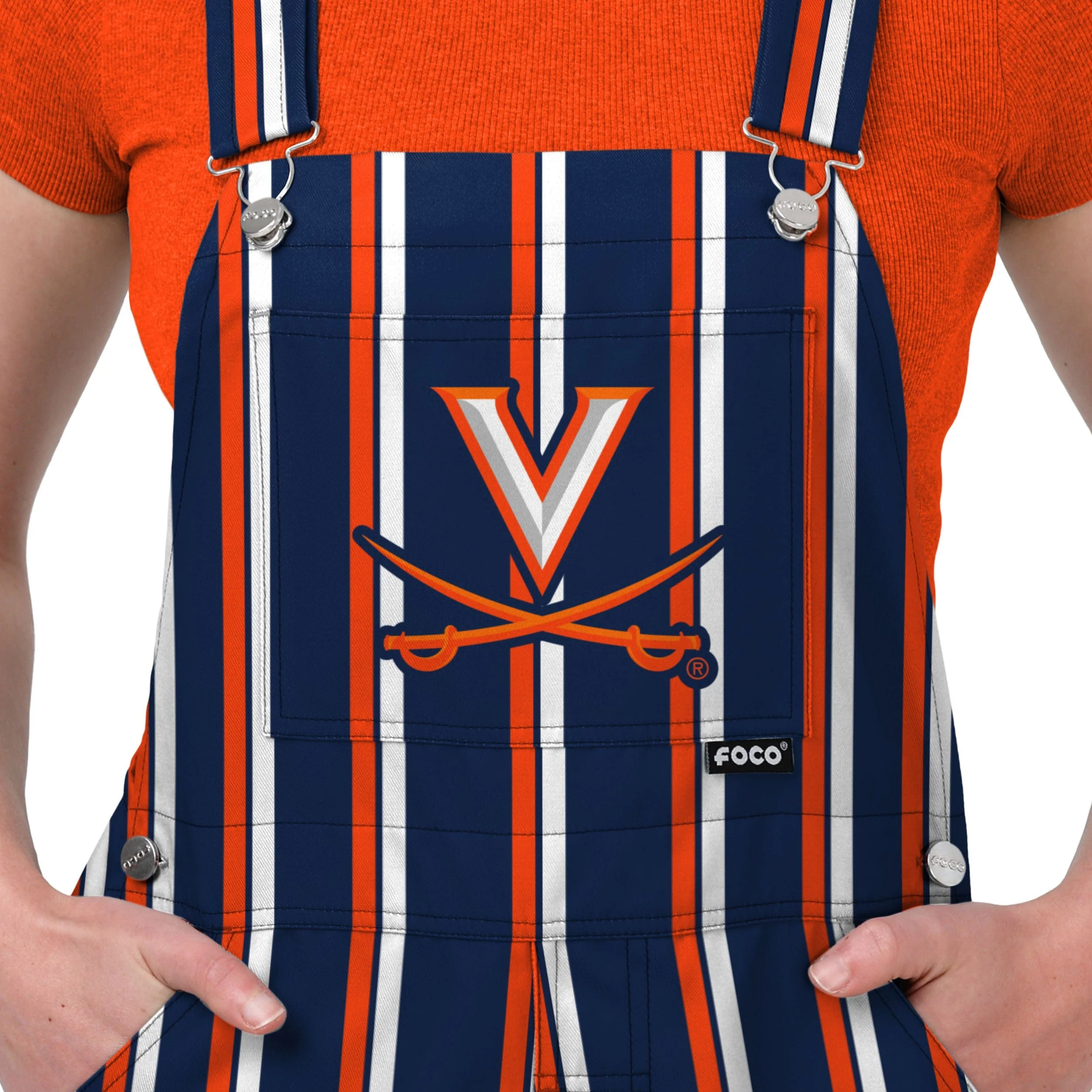 Virginia Cavaliers NCAA Womens Sideline Spirit Bib Overalls - Image 4