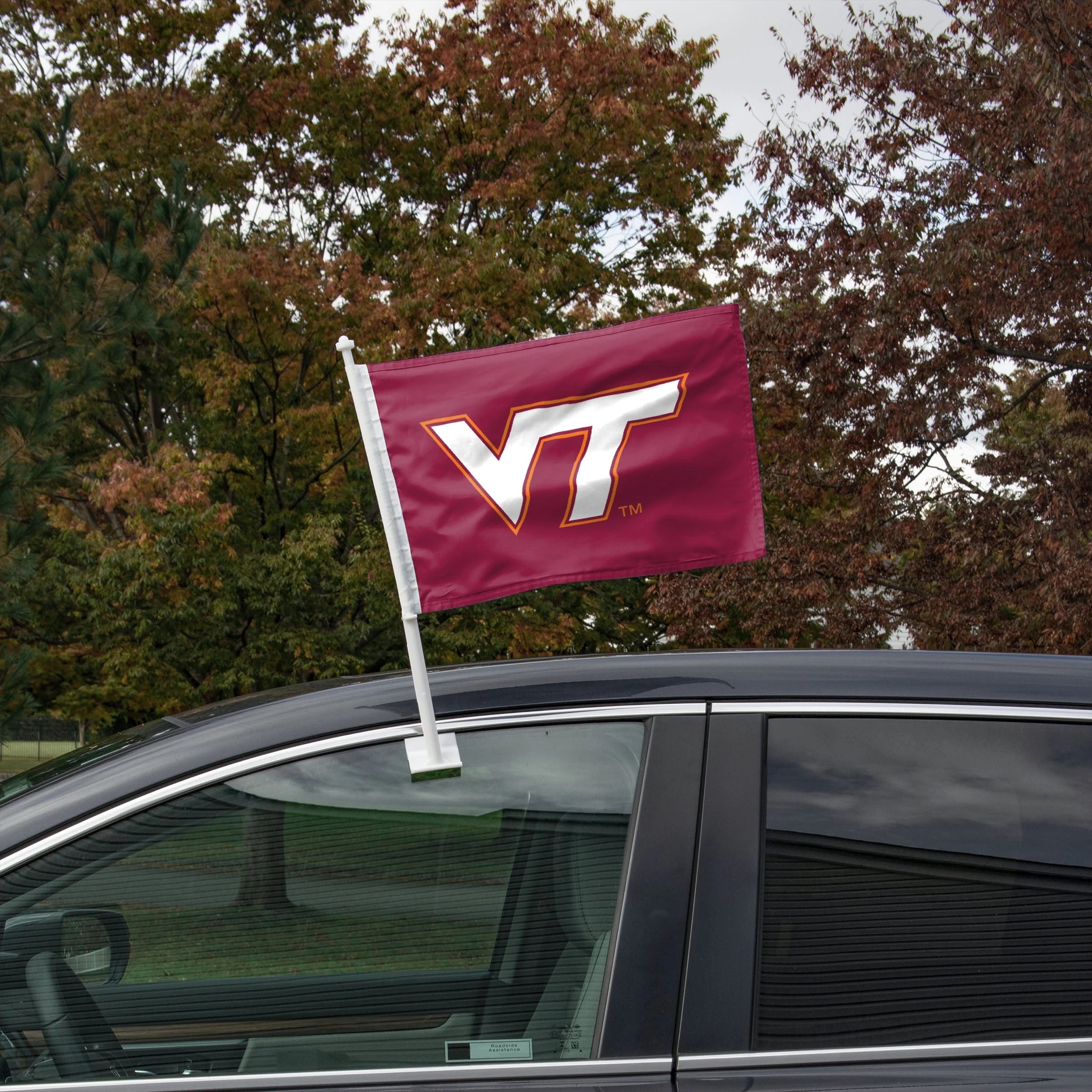 Virginia Tech Hokies NCAA 2 Pack Solid Car Flag - Image 2