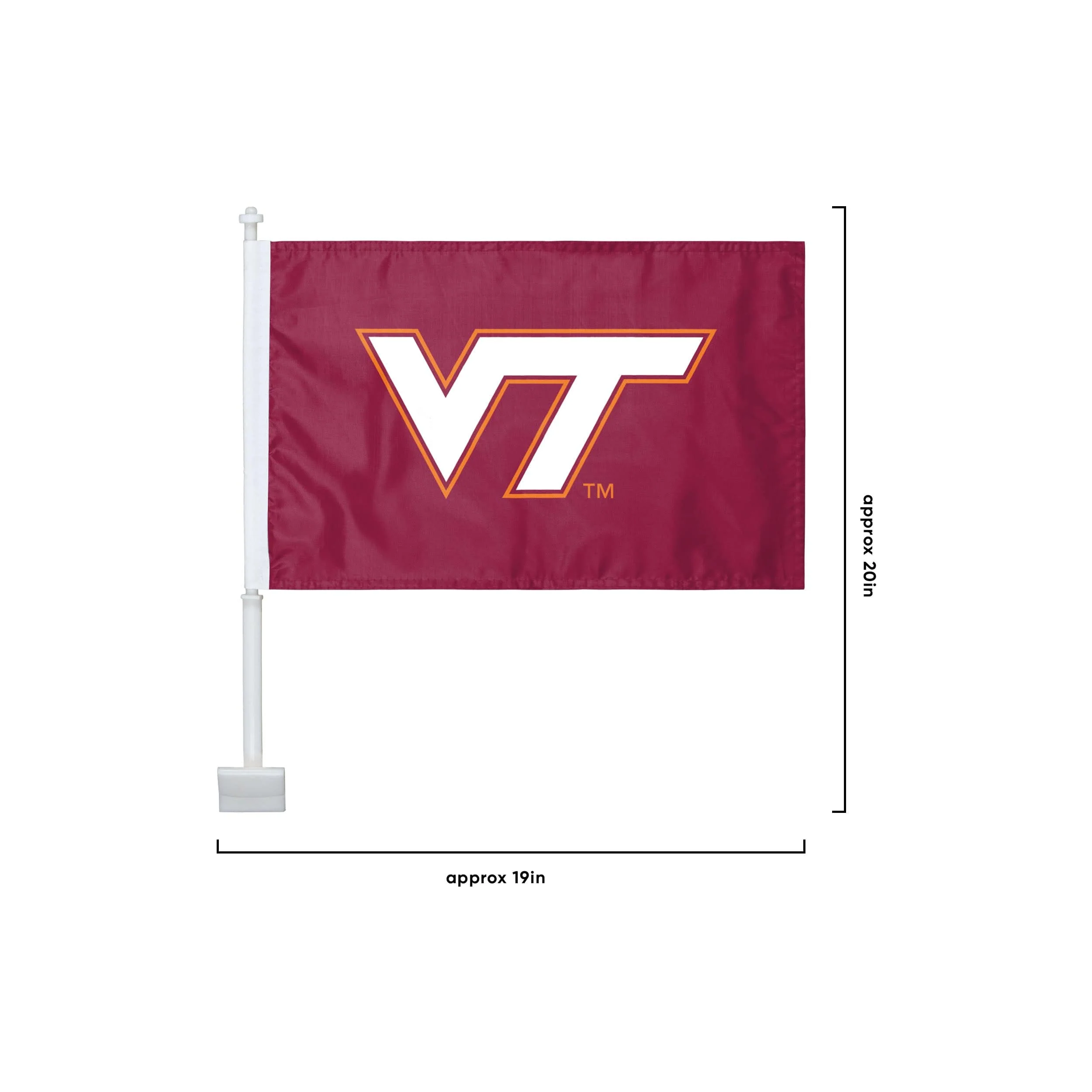 Virginia Tech Hokies NCAA 2 Pack Solid Car Flag - Image 3