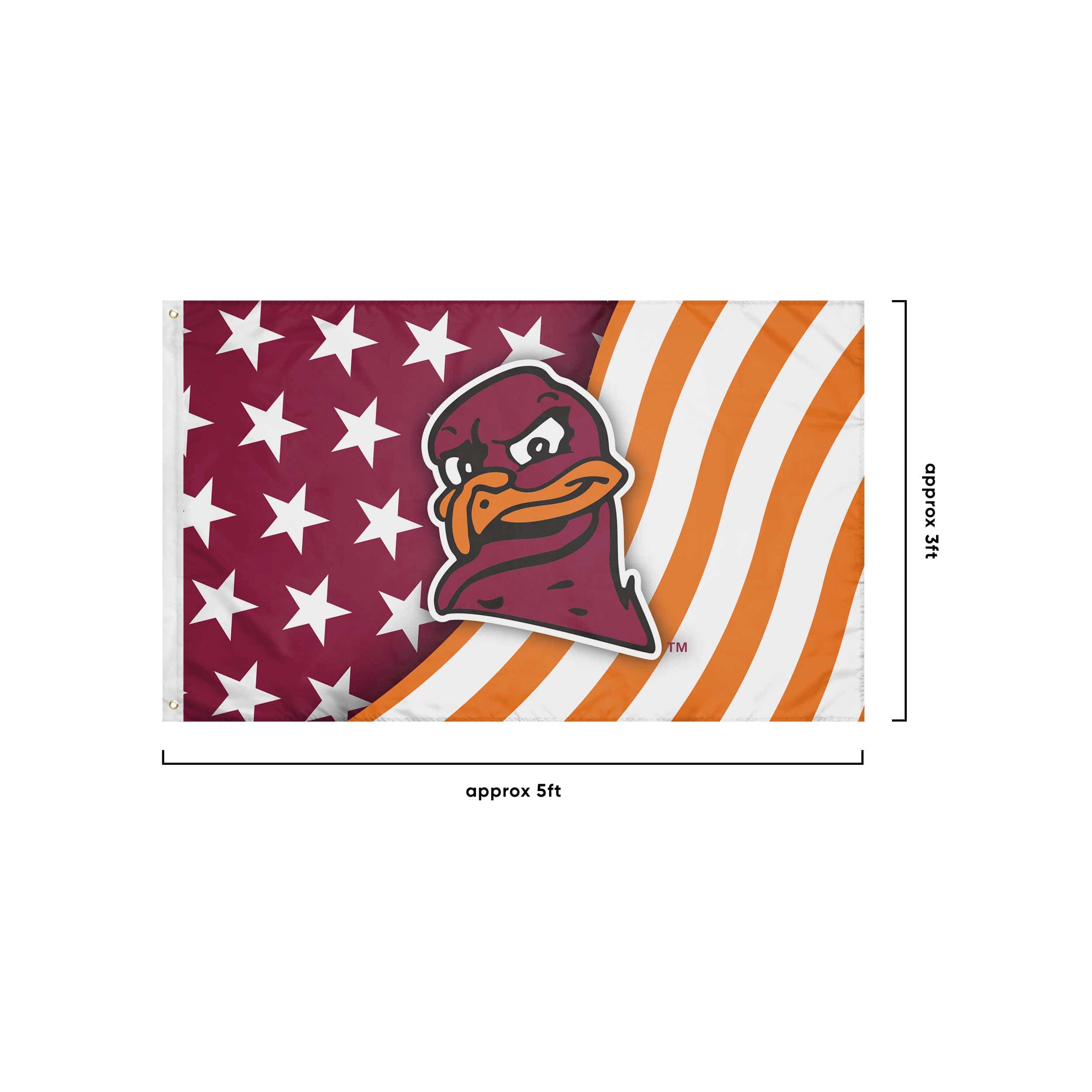 Virginia Tech Hokies NCAA Americana Horizontal Flag - Image 3