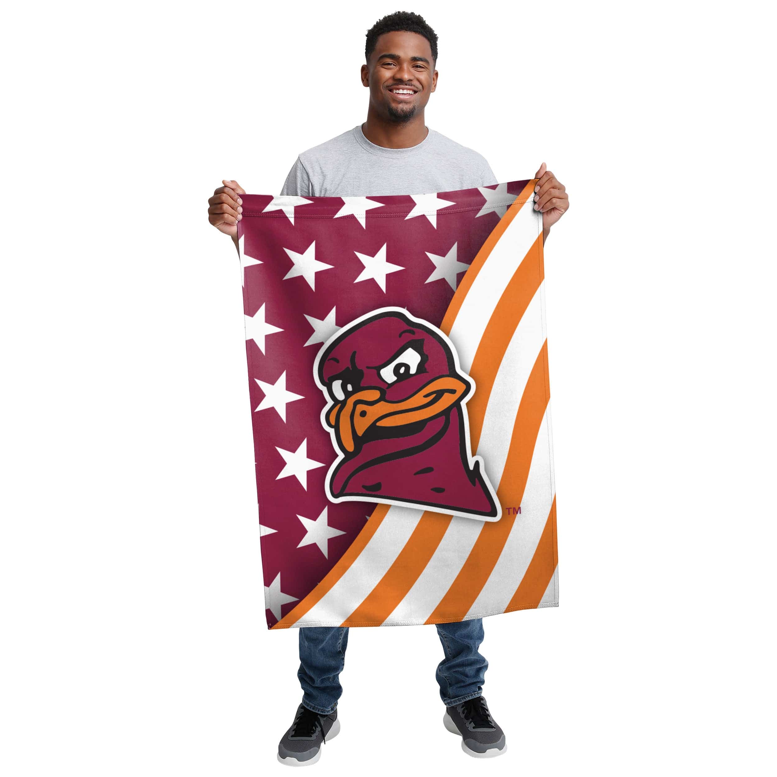 Virginia Tech Hokies NCAA Americana Vertical Flag - Image 2