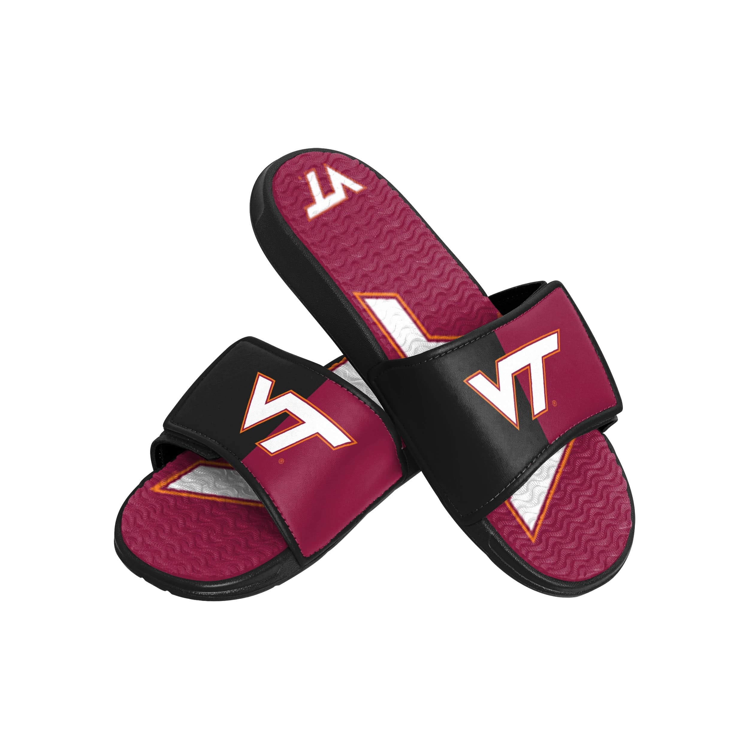 Virginia Tech Hokies NCAA Mens Colorblock Big Logo Gel Slides
