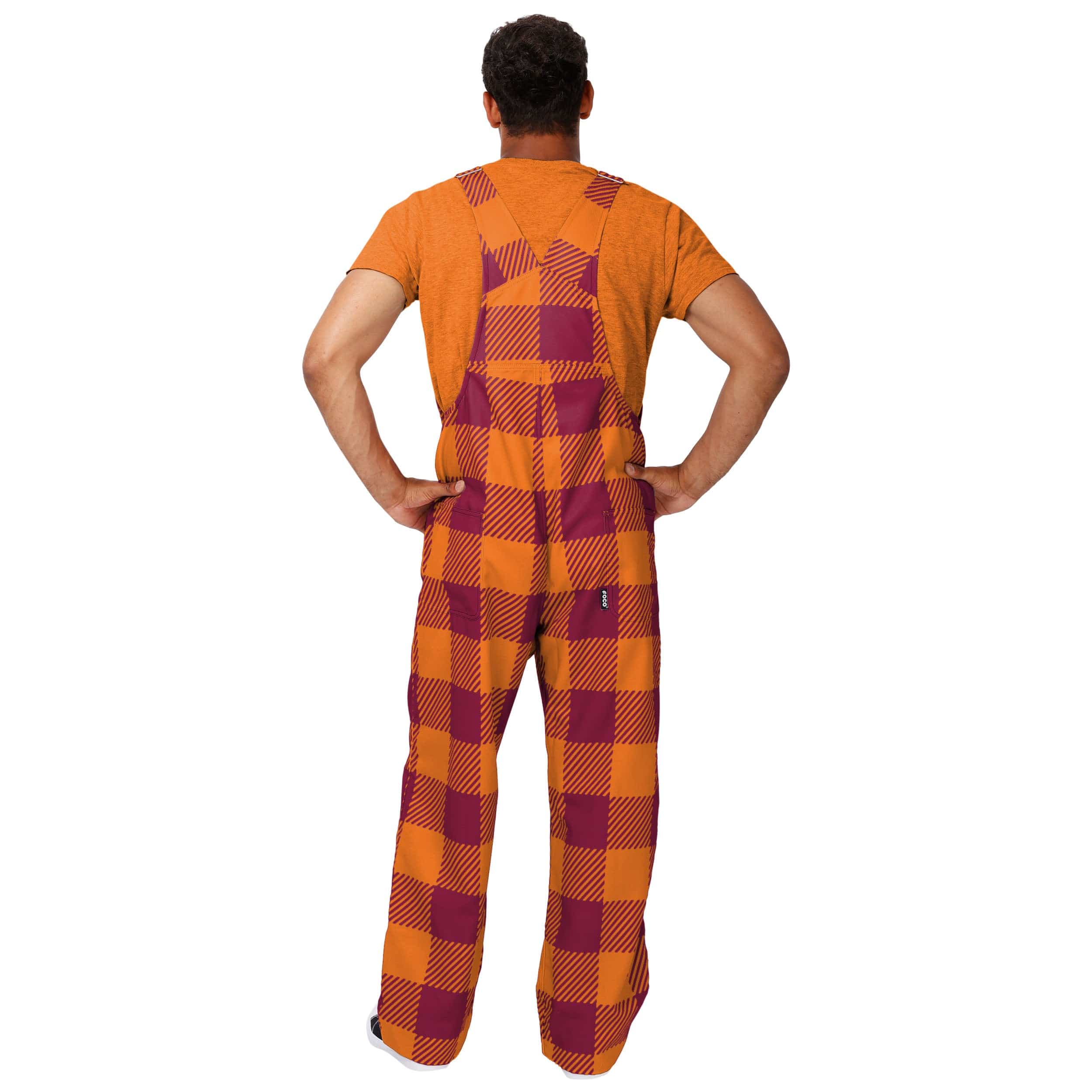 Virginia Tech Hokies NCAA Mens Plaid Bib Overalls - Image 2