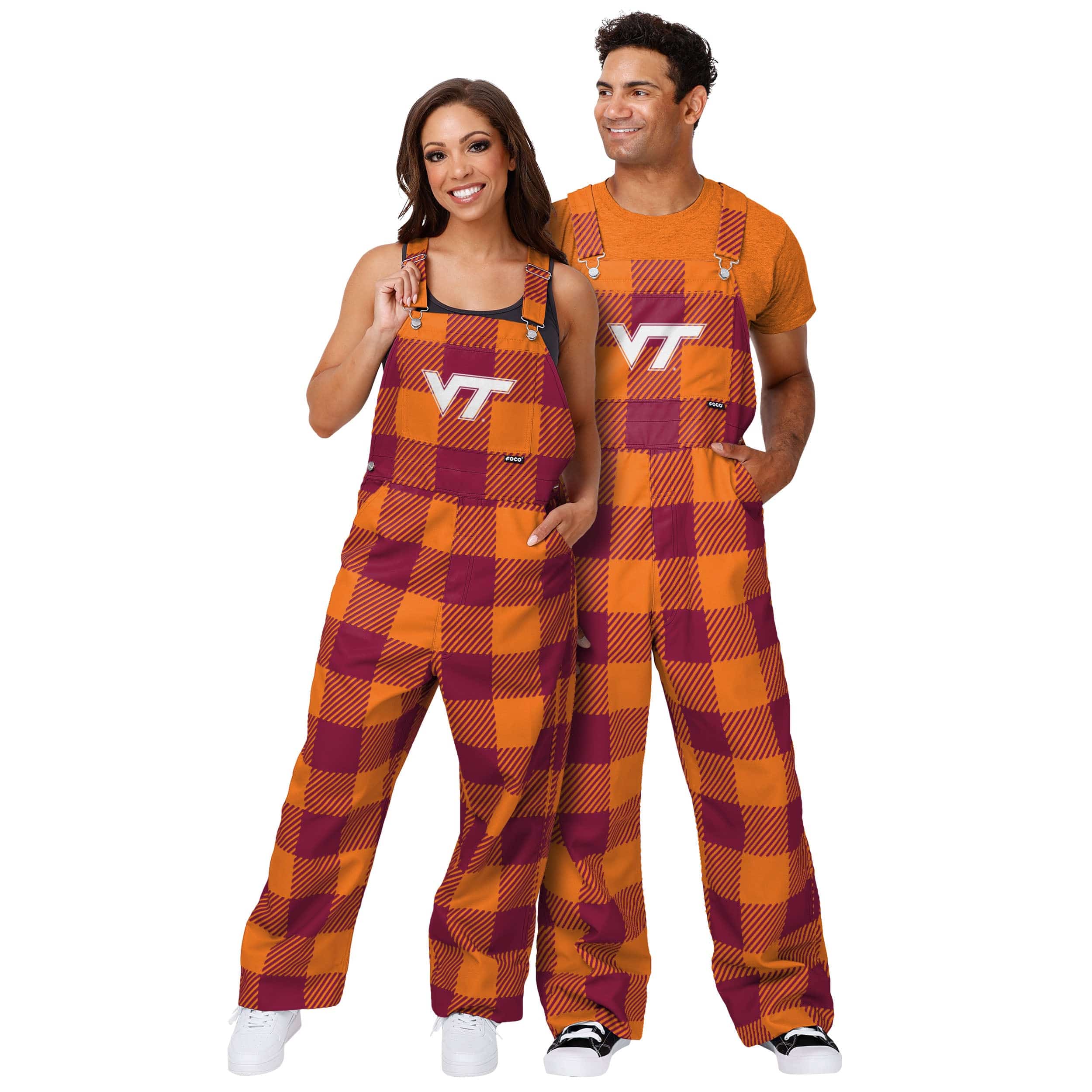 Virginia Tech Hokies NCAA Mens Plaid Bib Overalls - Image 3