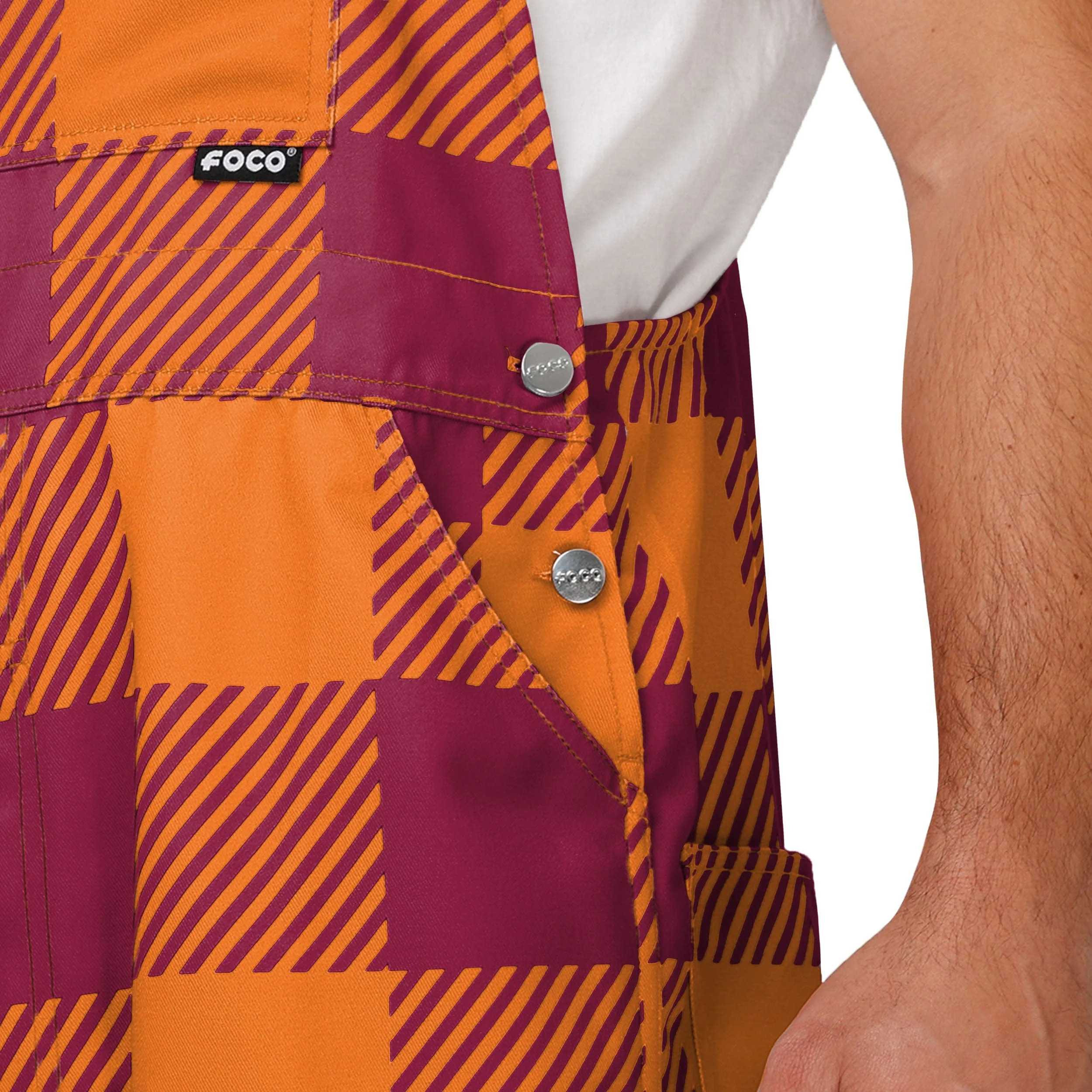 Virginia Tech Hokies NCAA Mens Plaid Bib Overalls - Image 5