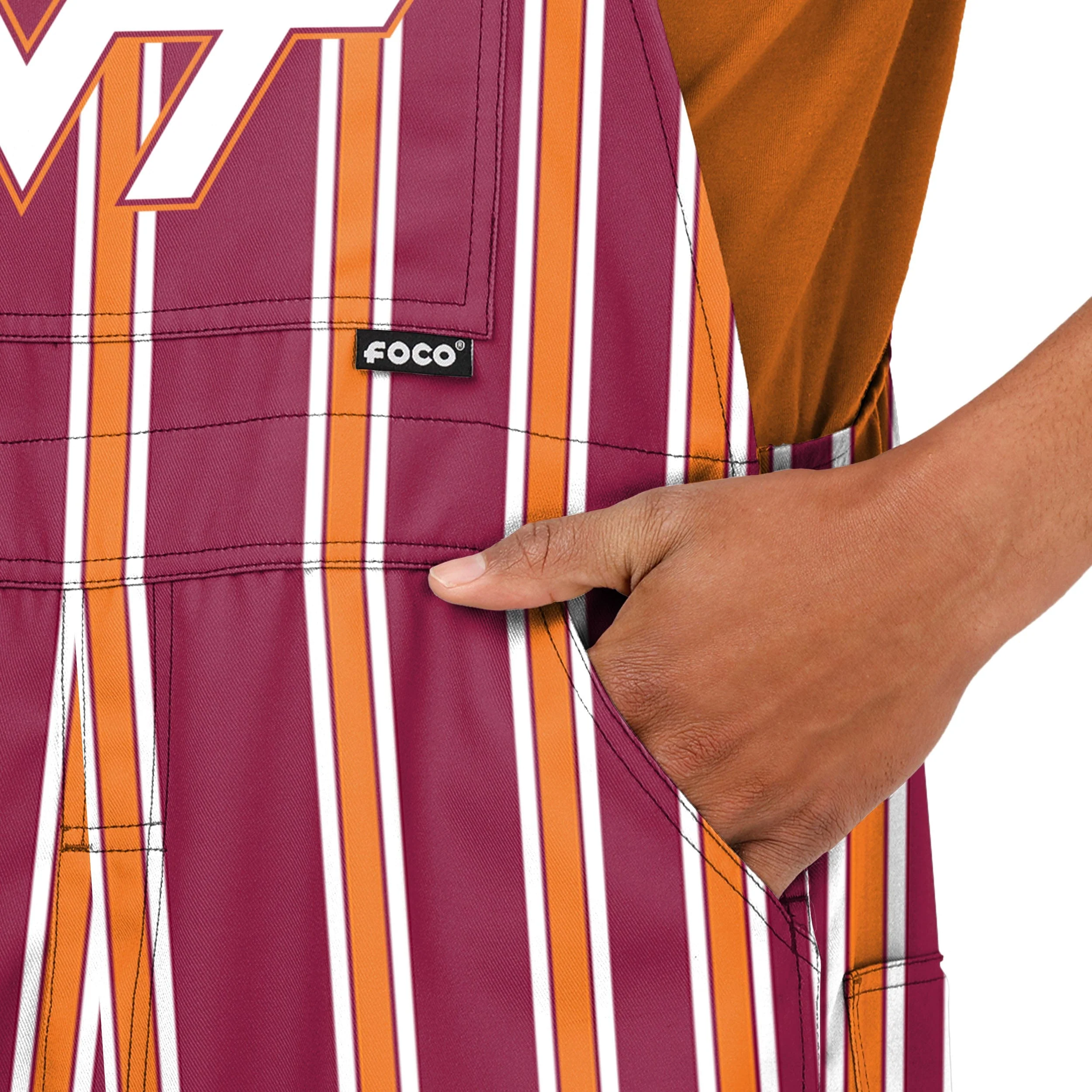 Virginia Tech Hokies NCAA Mens Sideline Spirit Bib Overalls - Image 5