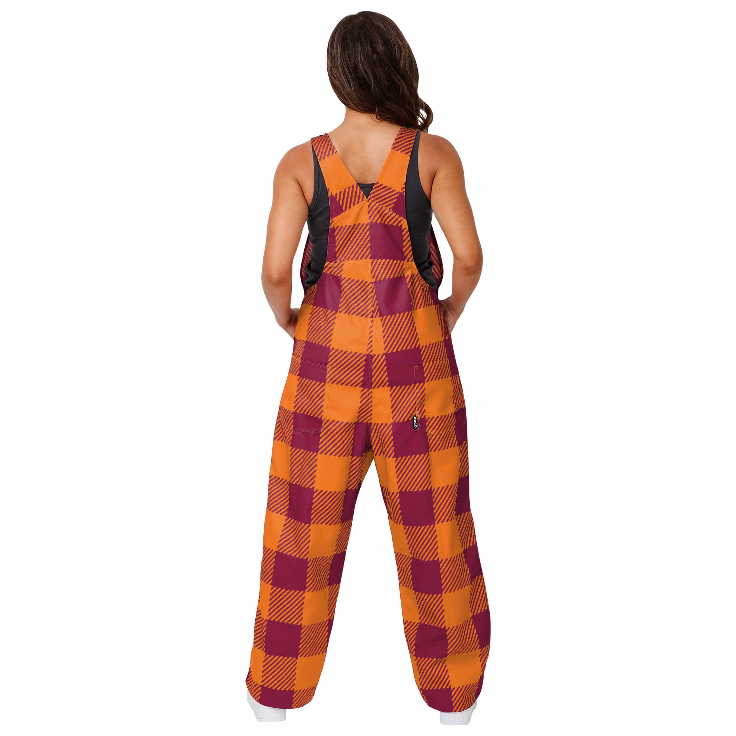Virginia Tech Hokies NCAA Womens Plaid Bib Overalls - Image 2