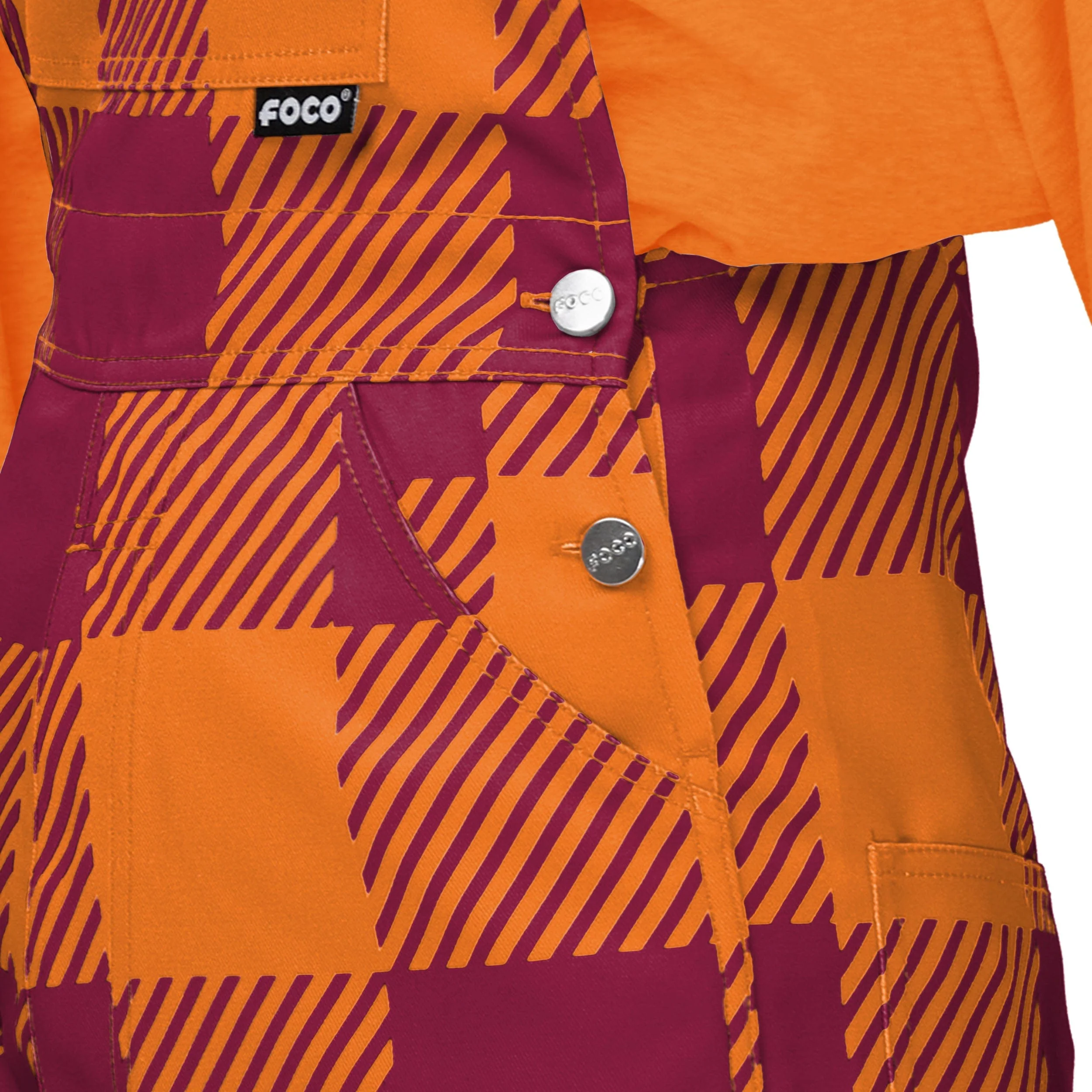Virginia Tech Hokies NCAA Womens Plaid Bib Overalls - Image 5