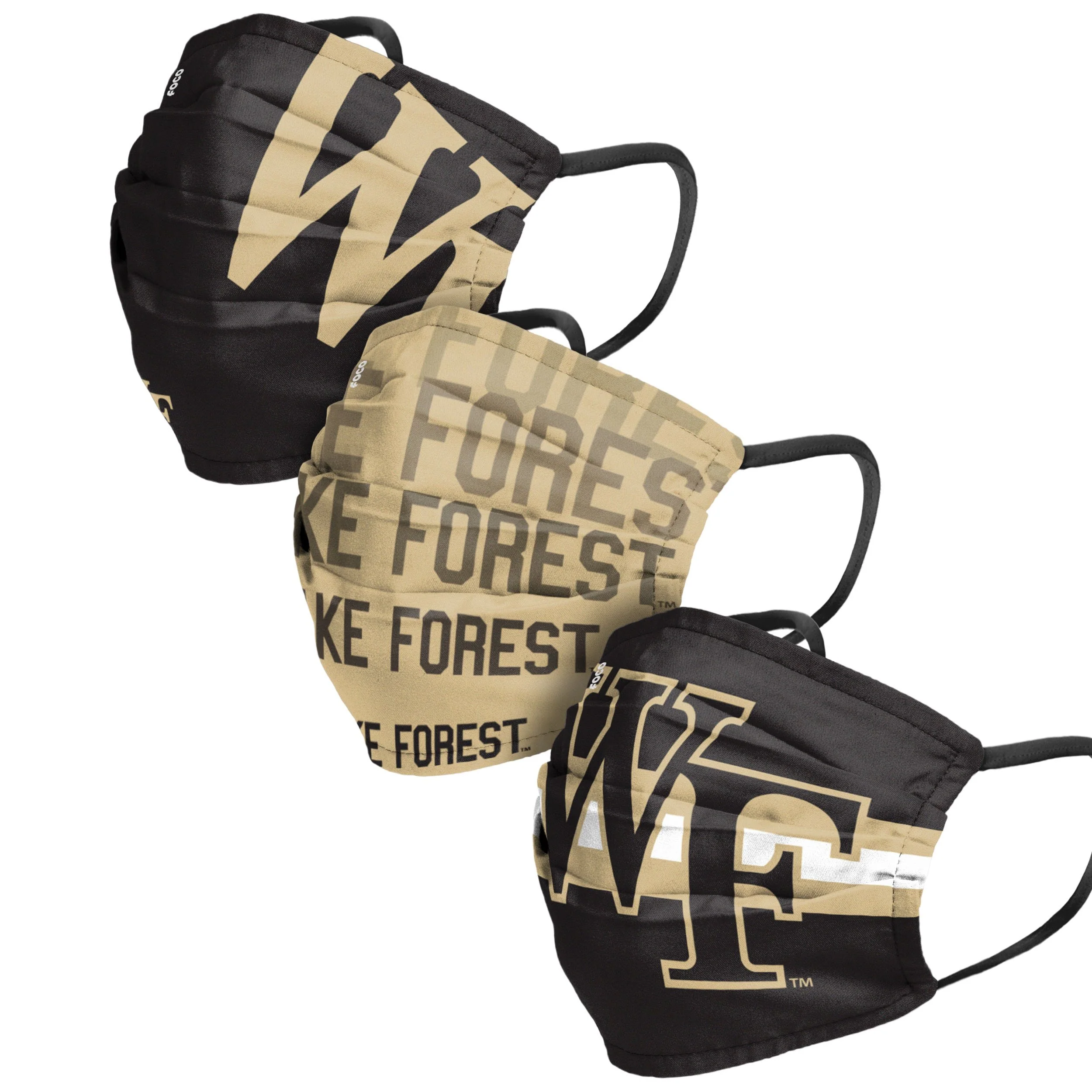 Wake Forest Demon Deacons NCAA Mens Matchday 3 Pack Face Cover