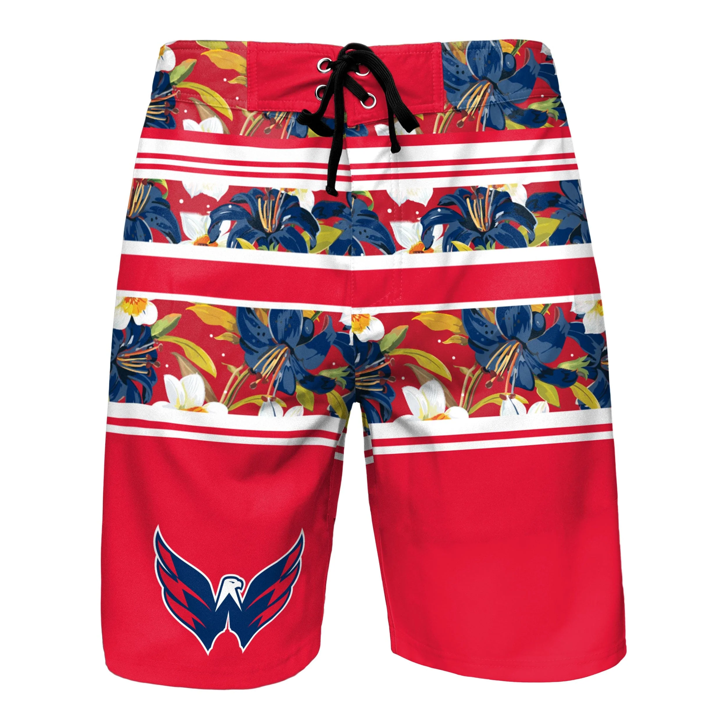 Washington Capitals Mens NHL Floral Stripe Boardshorts