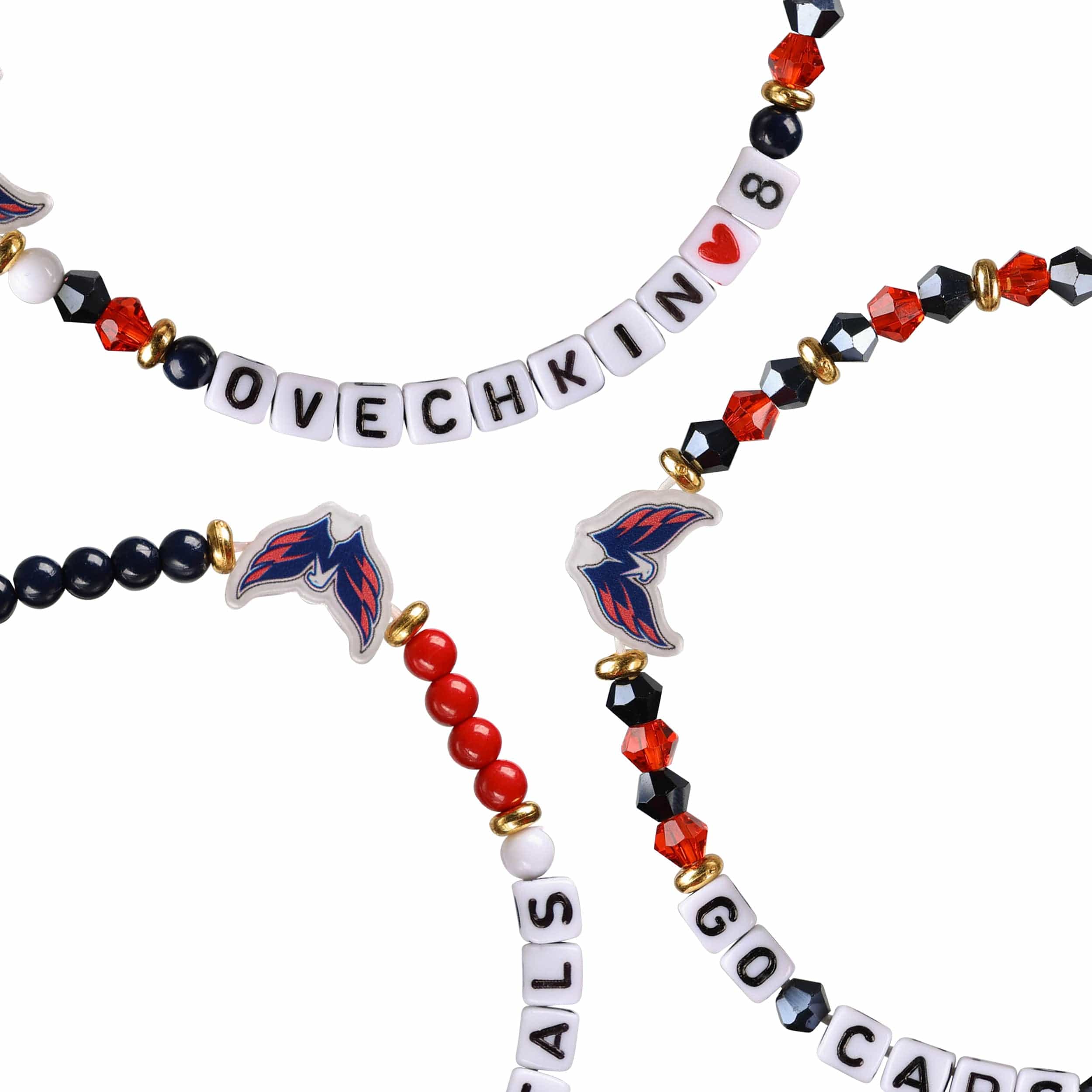 Washington Capitals NHL Alex Ovechkin 3 Pack Player Friendship Bracelet - Image 2