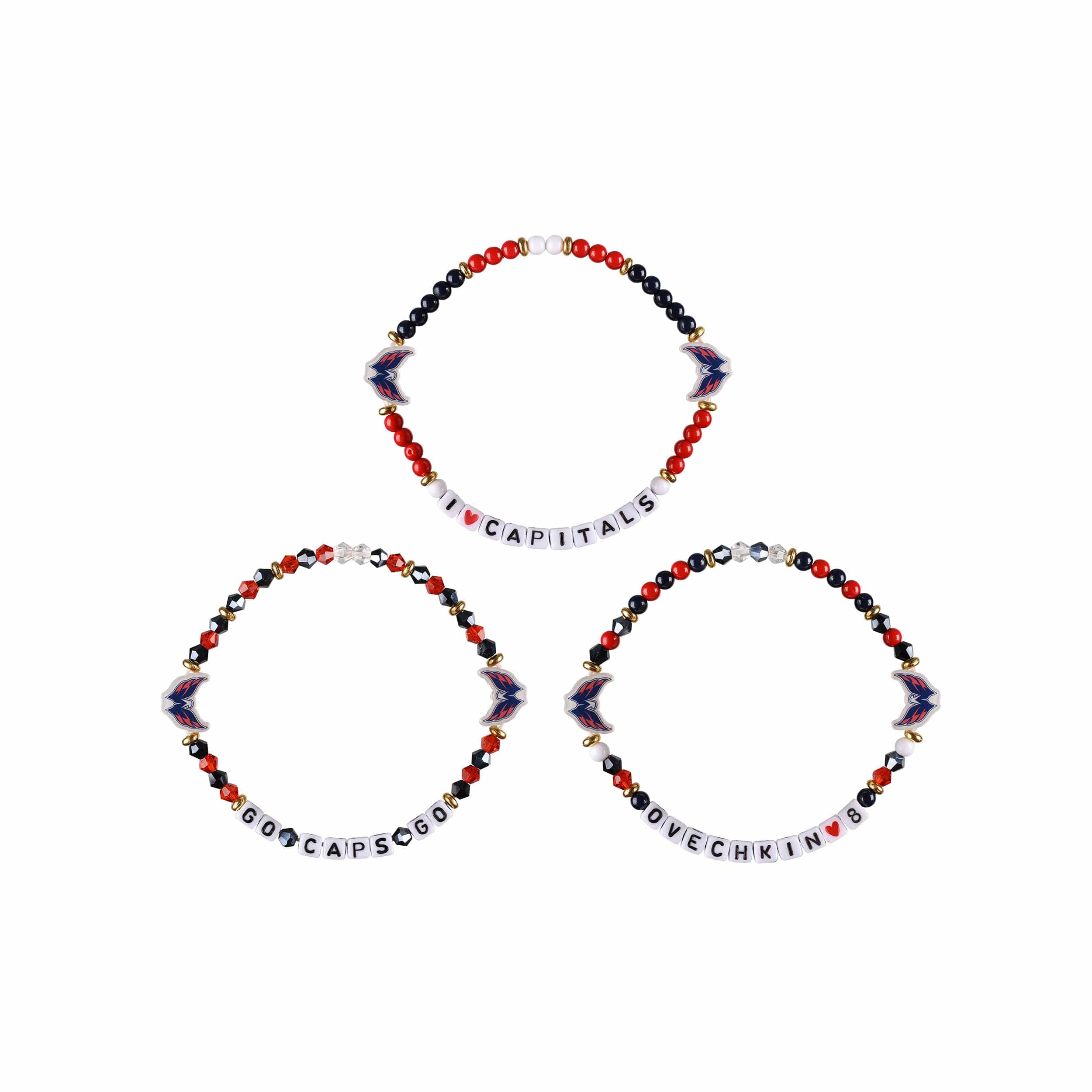 Washington Capitals NHL Alex Ovechkin 3 Pack Player Friendship Bracelet - Image 3