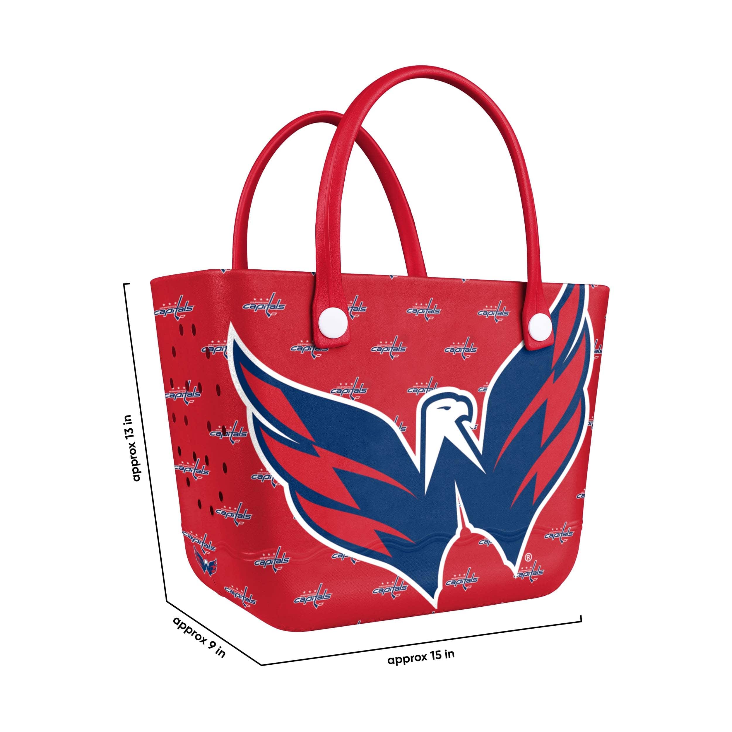 Washington Capitals NHL Big Logo Mini Print Tailgate Tote Bag - Image 3