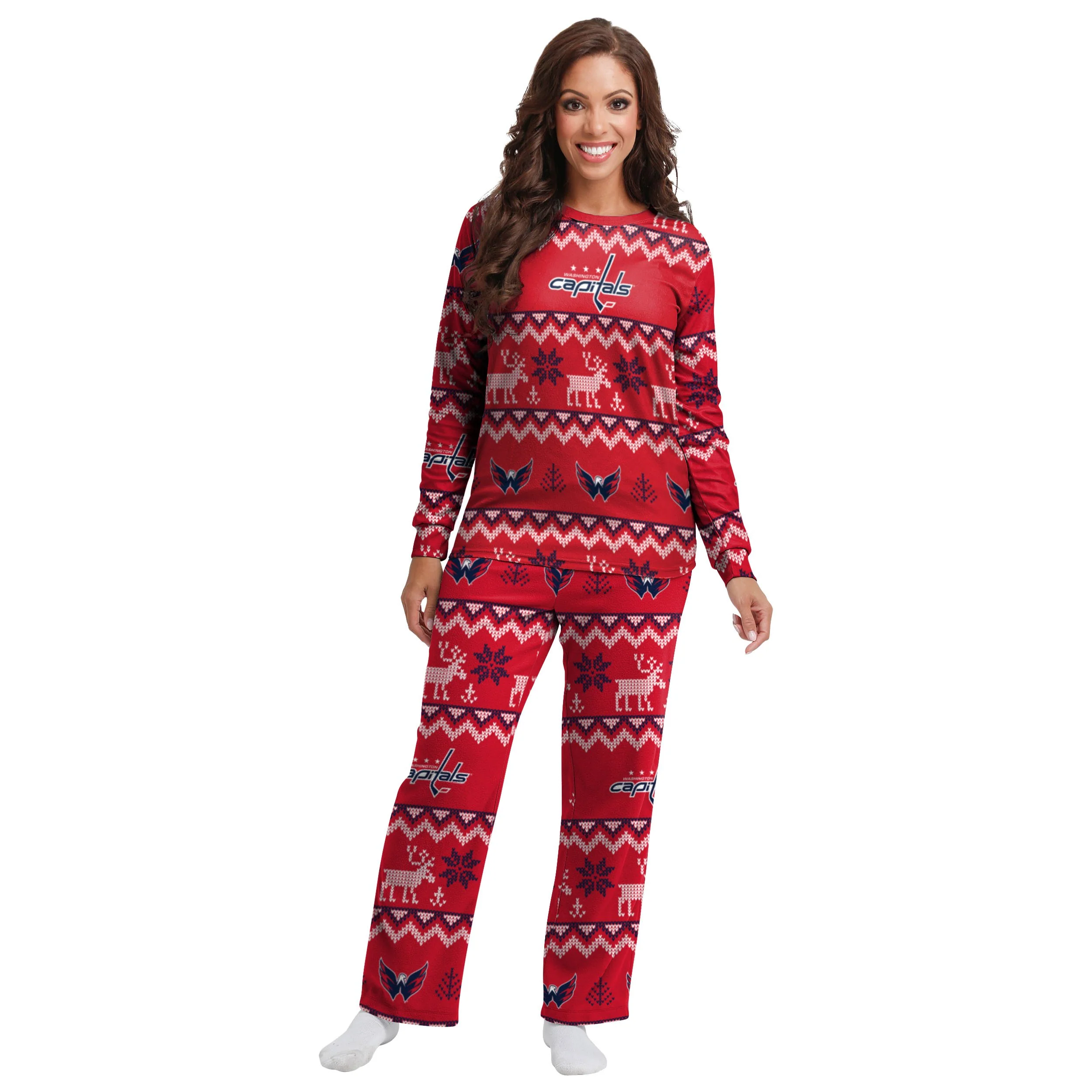 Washington Capitals NHL Ugly Pattern Family Holiday Pajamas - Image 5