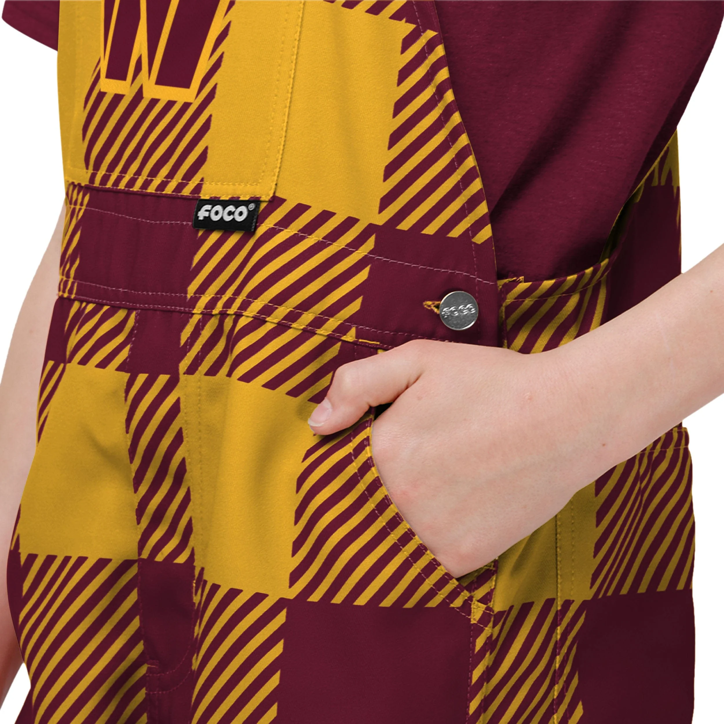 Washington Commanders NFL Youth Plaid Bib Overalls - Image 4