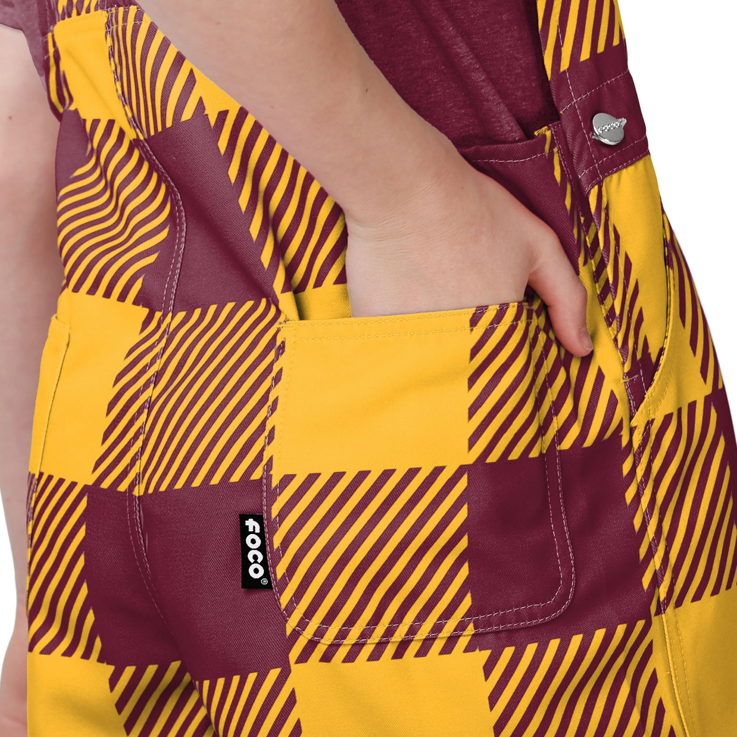 Washington Commanders NFL Youth Plaid Bib Overalls - Image 5