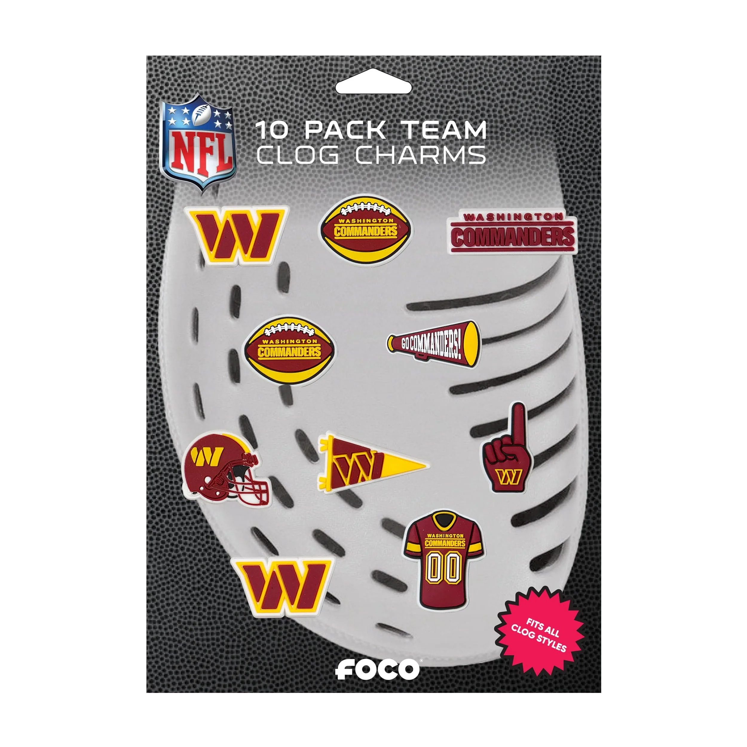 Washington Commanders NFL 10 Pack Team Clog Charms - Image 5