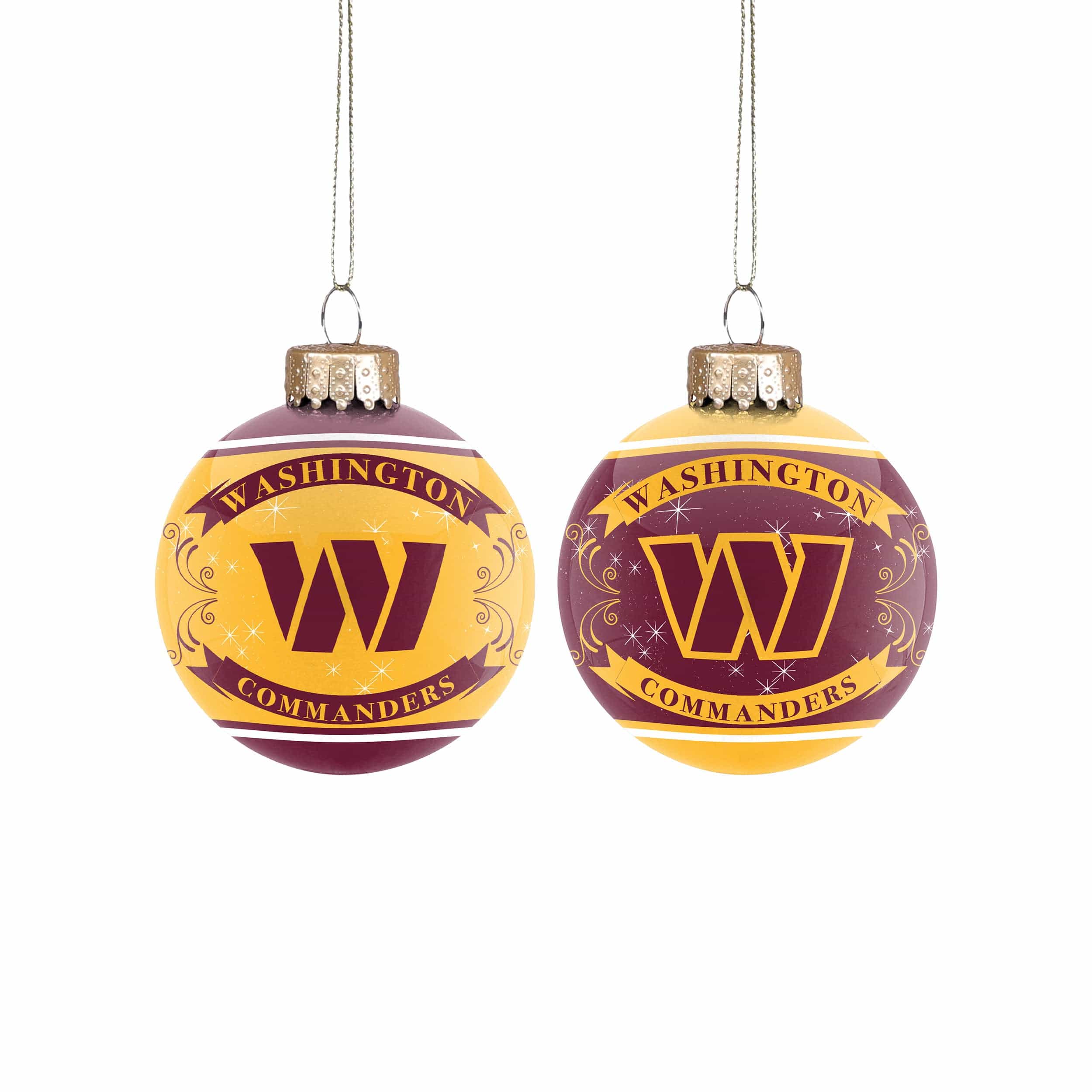 Washington Commanders NFL 2 Pack Ball Ornament Set