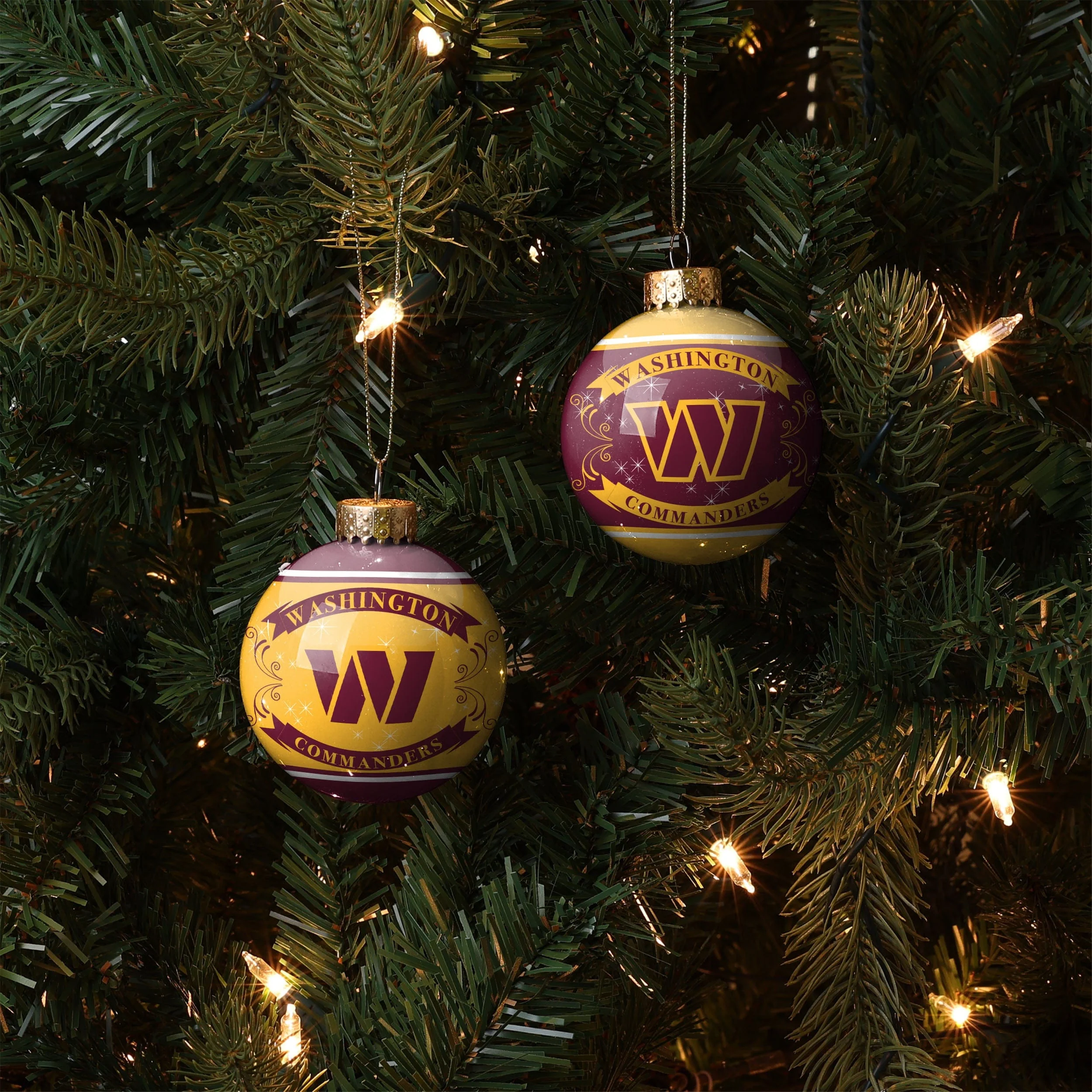 Washington Commanders NFL 2 Pack Ball Ornament Set - Image 2
